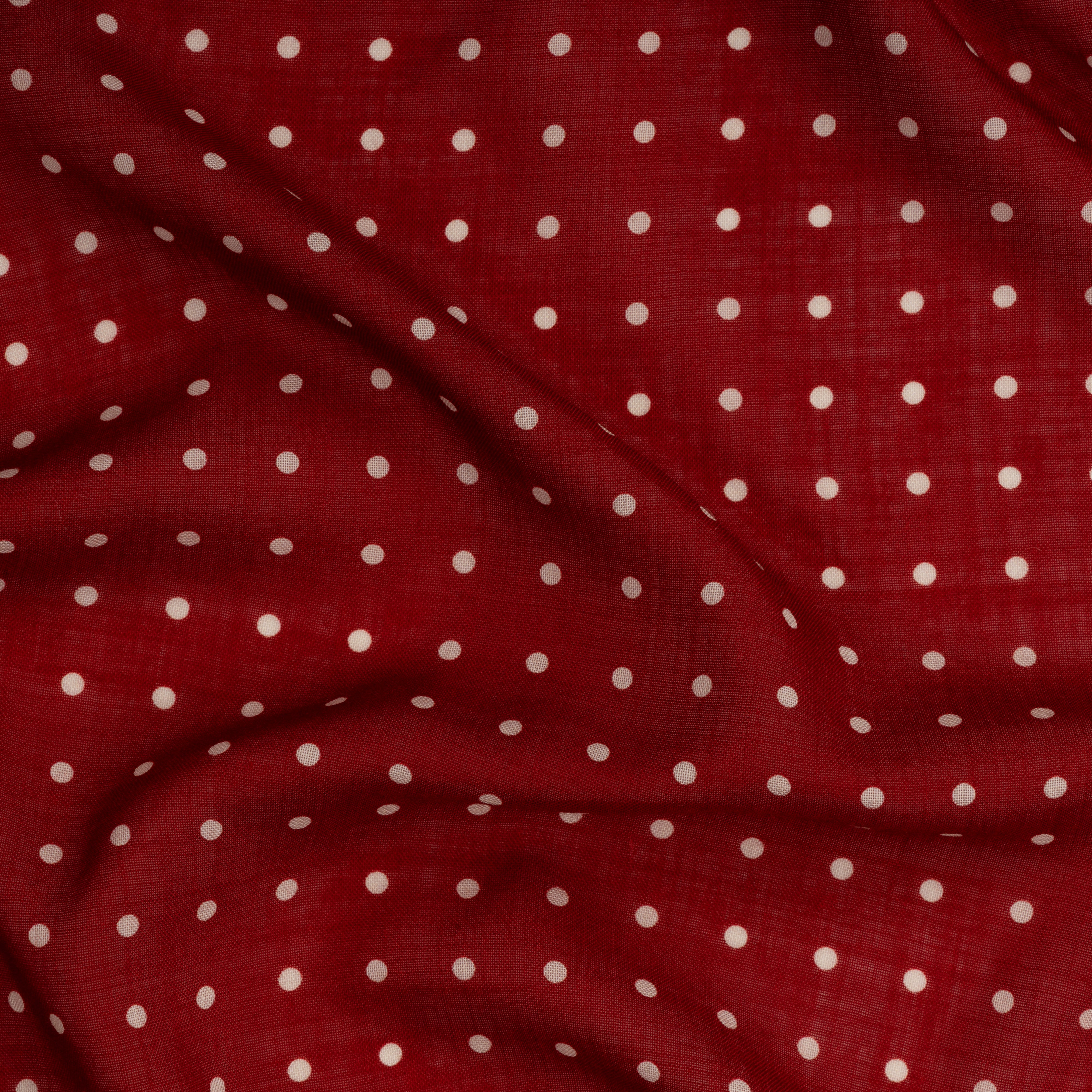 Red Wool-Silk Spotted Neckerchief