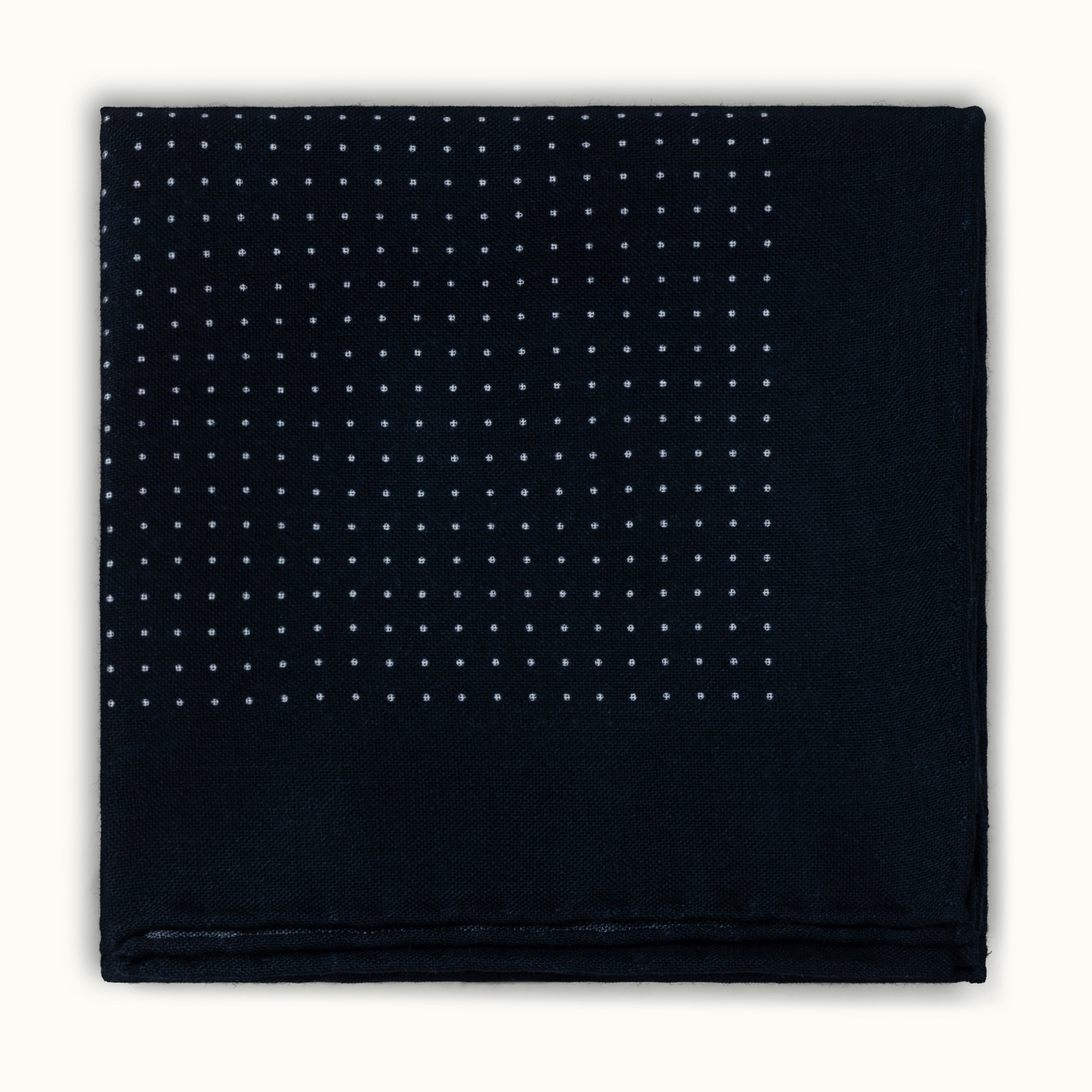 Navy Blue Pindot Wool-Silk Neckerchief