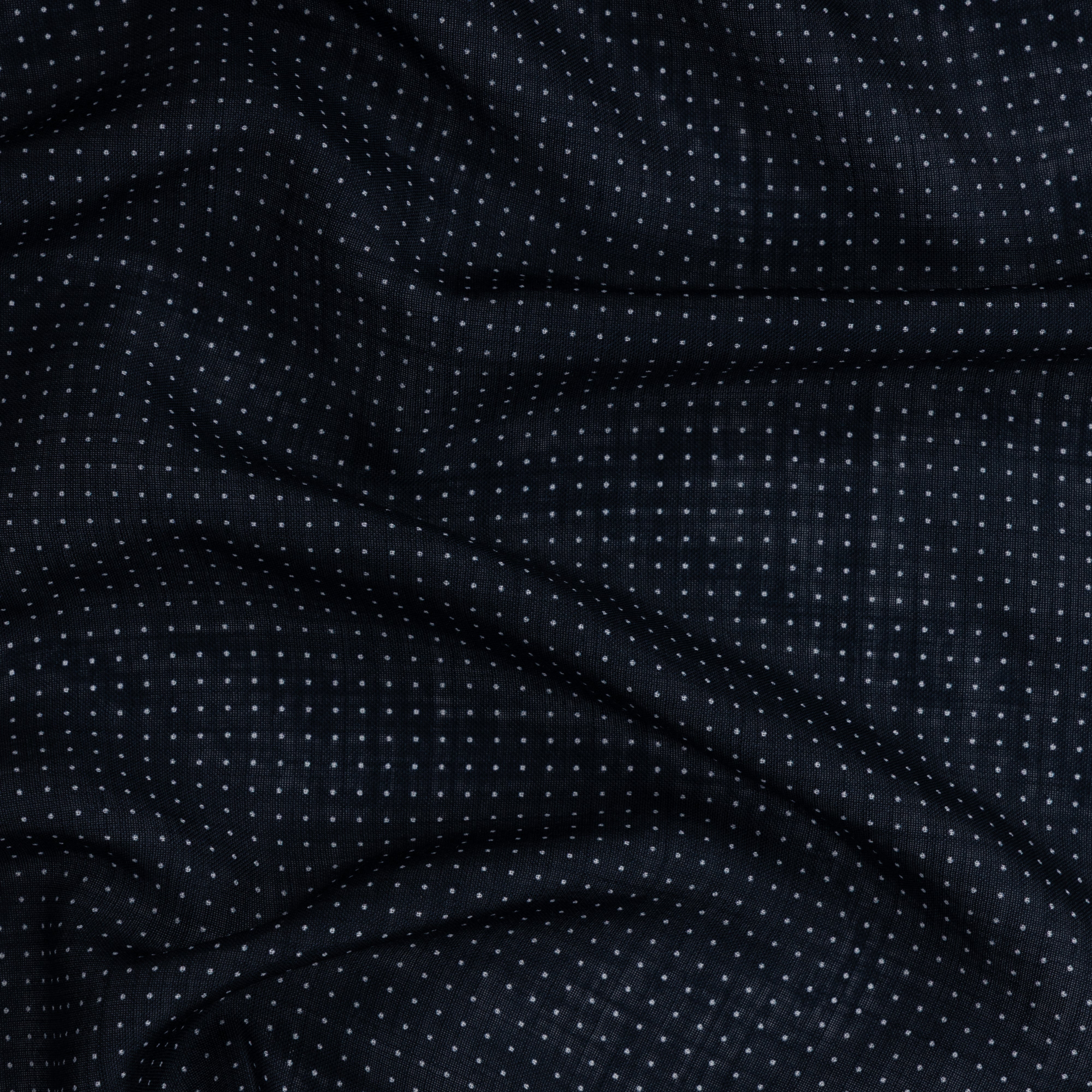 Navy Blue Pindot Wool-Silk Neckerchief