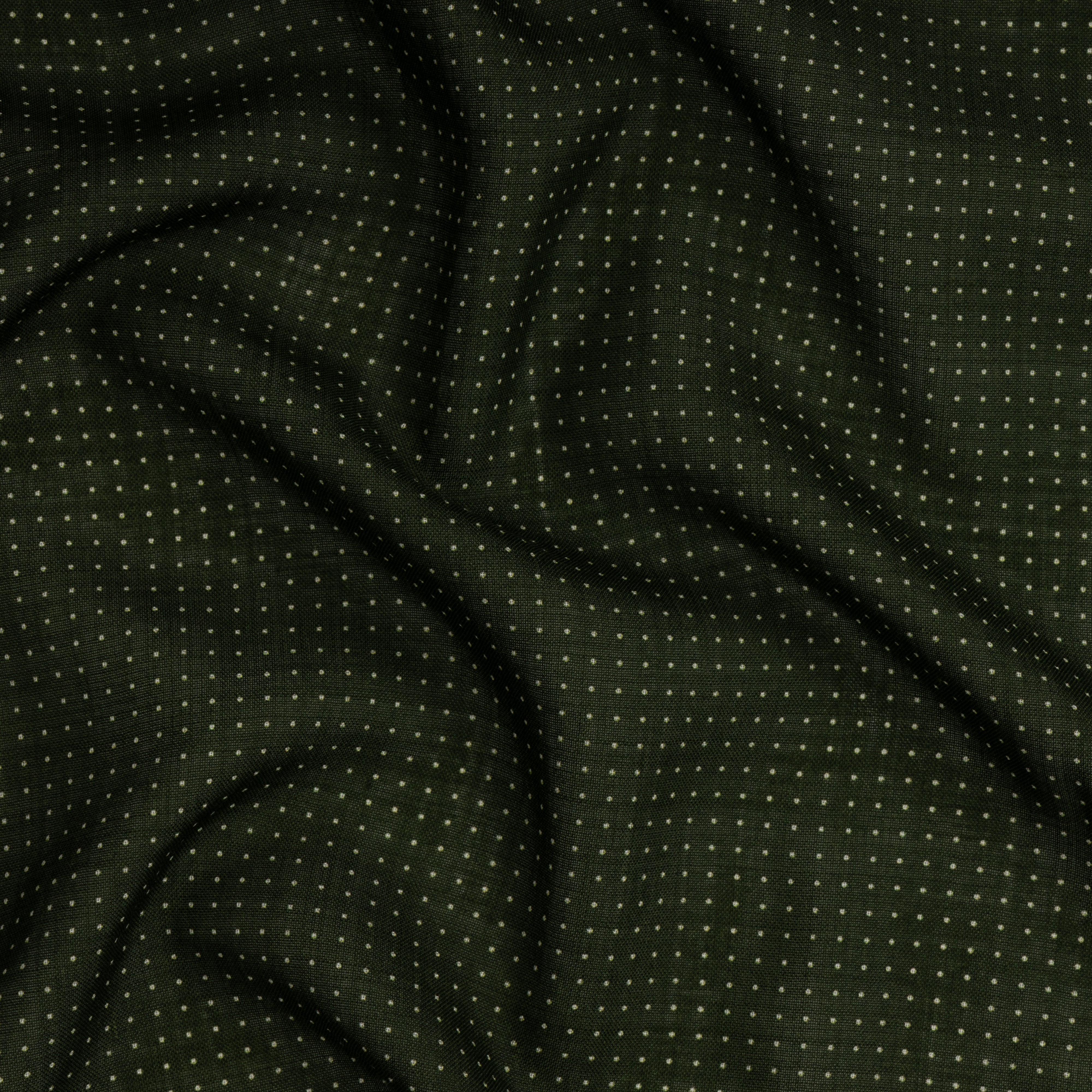 Dark Green Pindot Wool-Silk Neckerchief