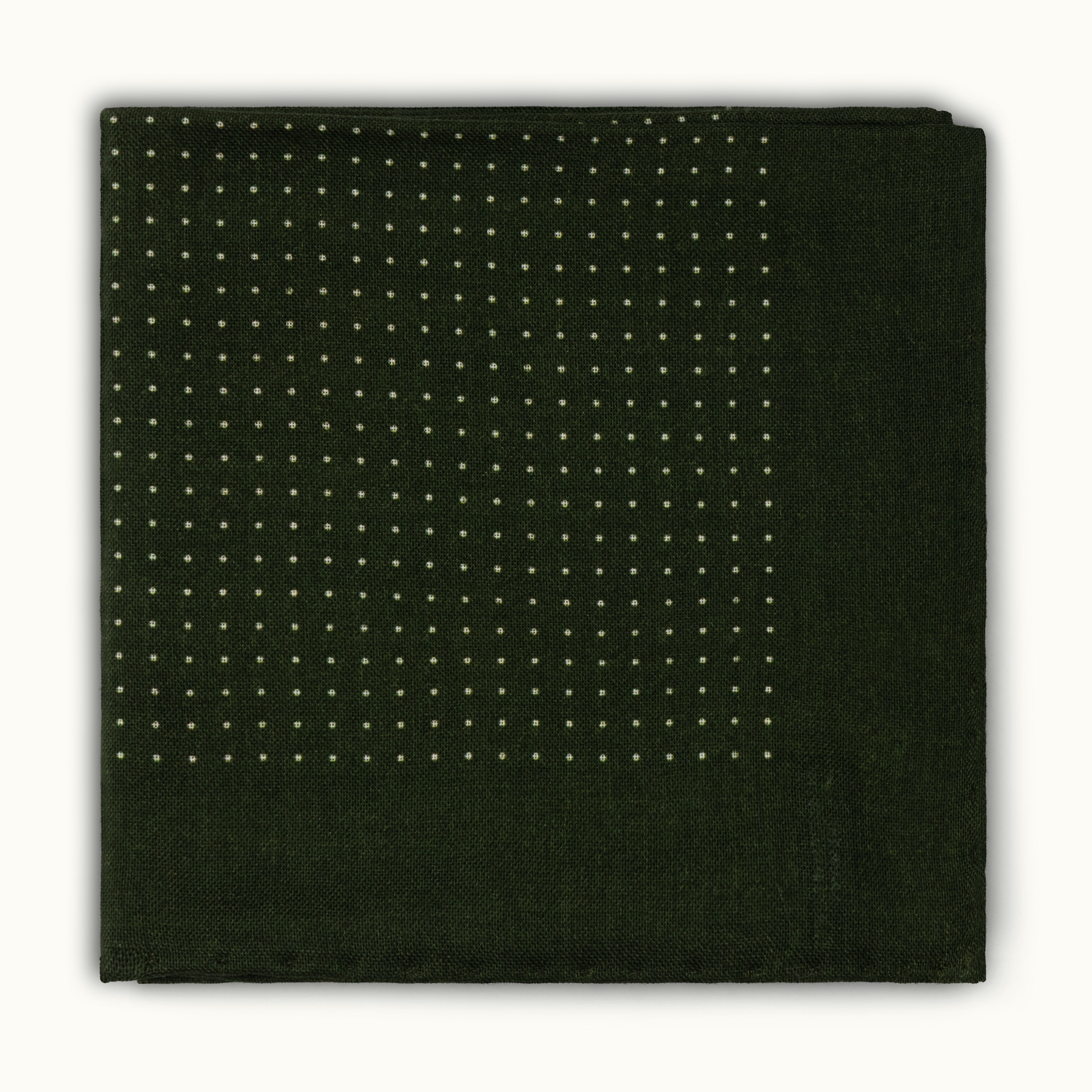 Dark Green Pindot Wool-Silk Neckerchief