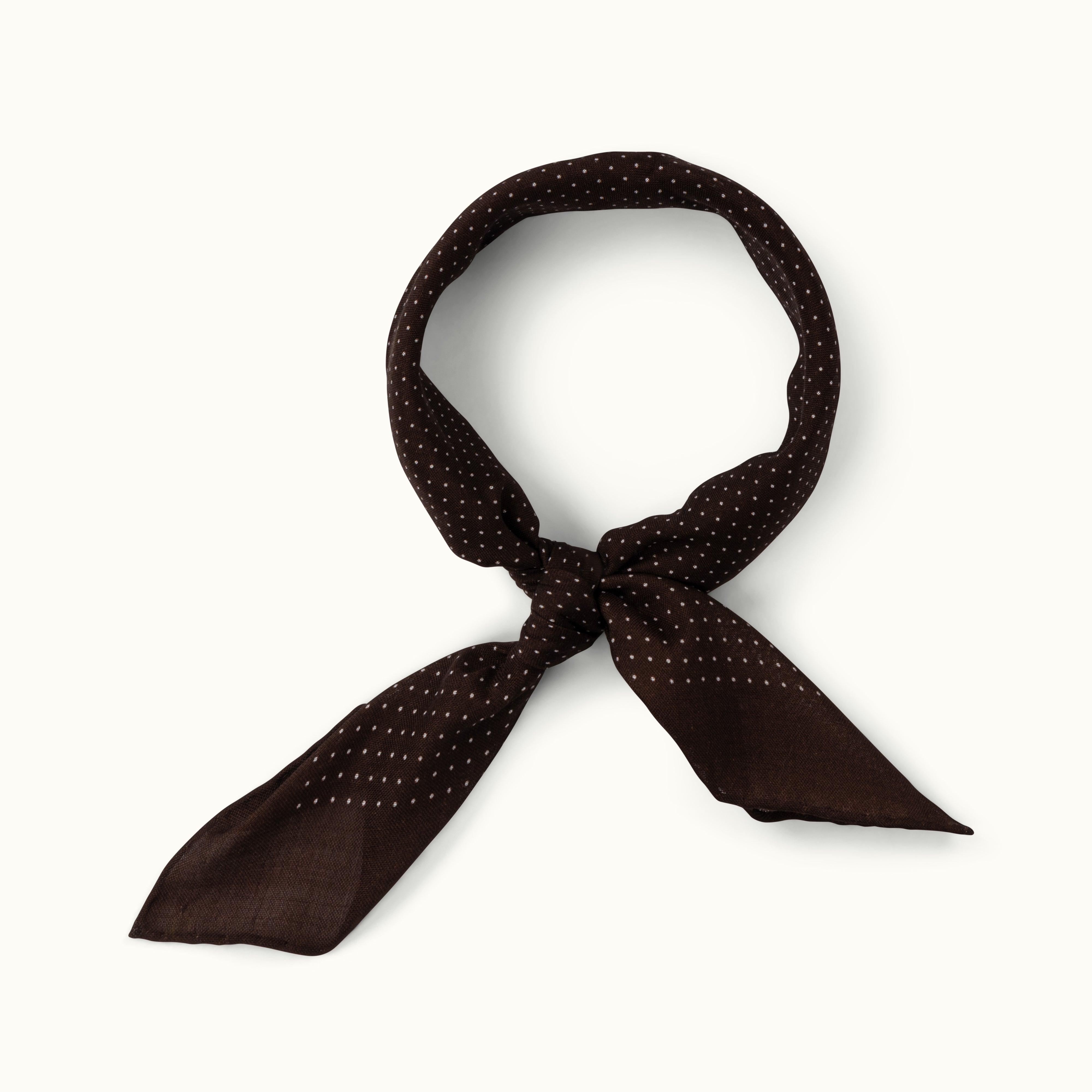Dark Brown Pindot Wool-Silk Neckerchief