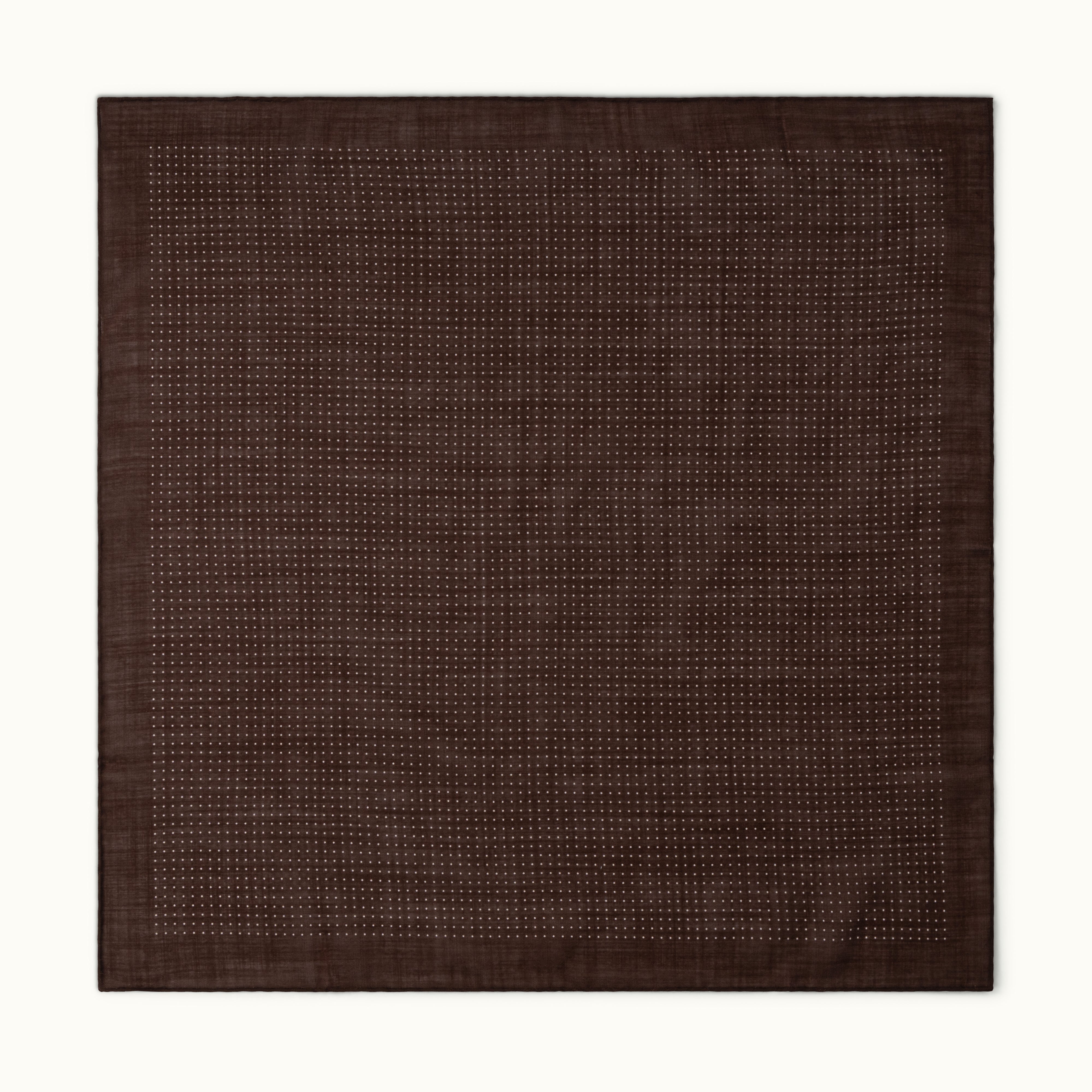 Dark Brown Pindot Wool-Silk Neckerchief