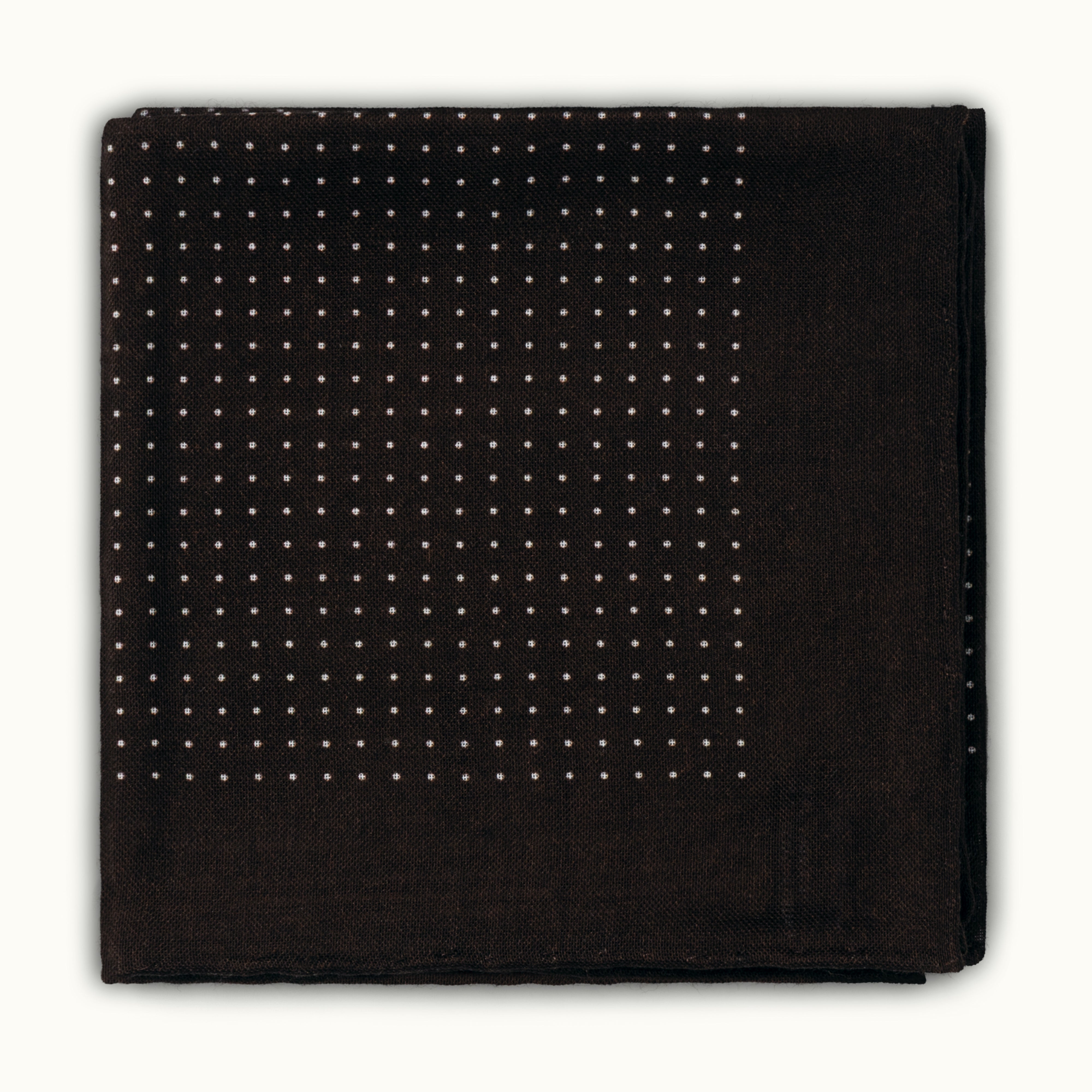 Dark Brown Pindot Wool-Silk Neckerchief