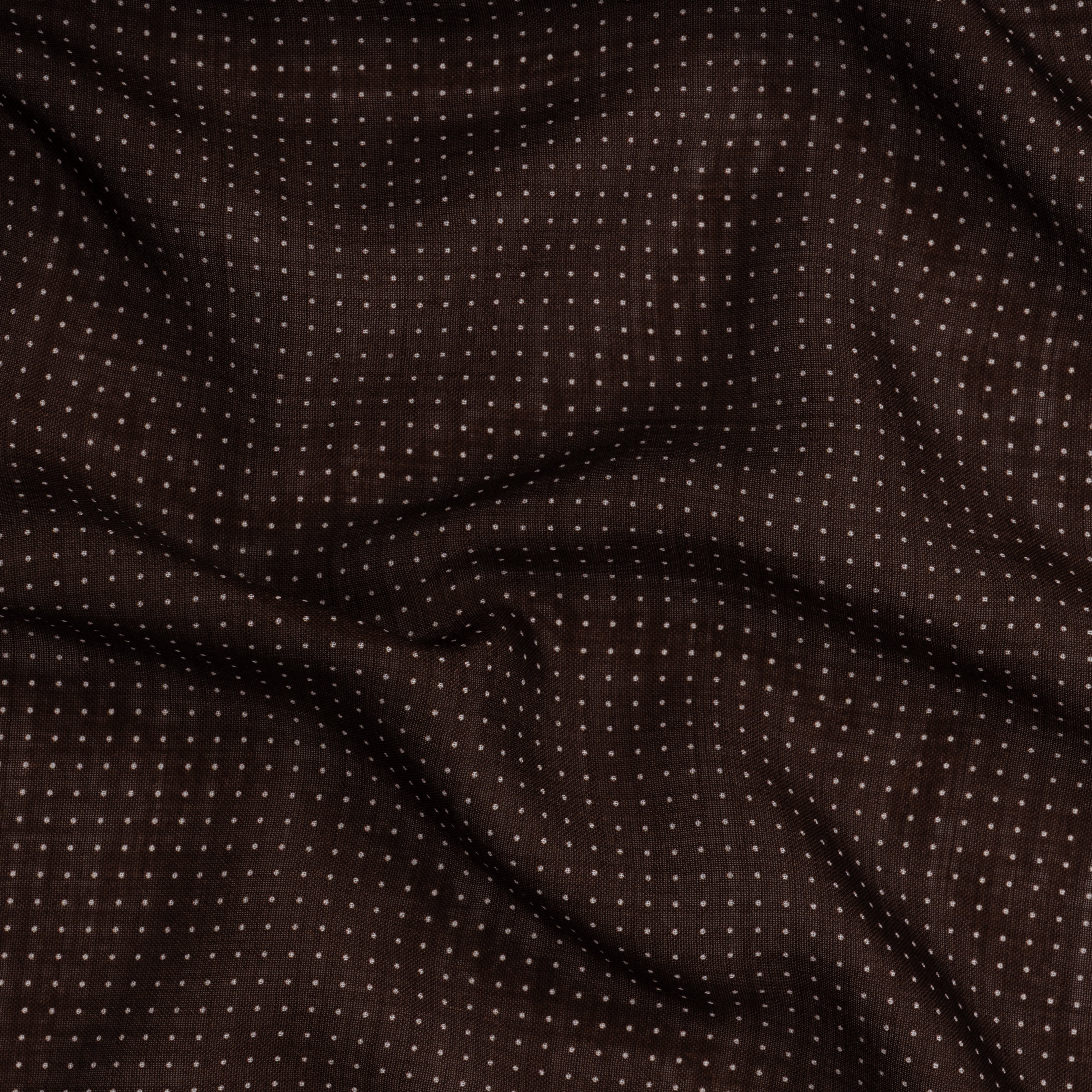 Dark Brown Pindot Wool-Silk Neckerchief