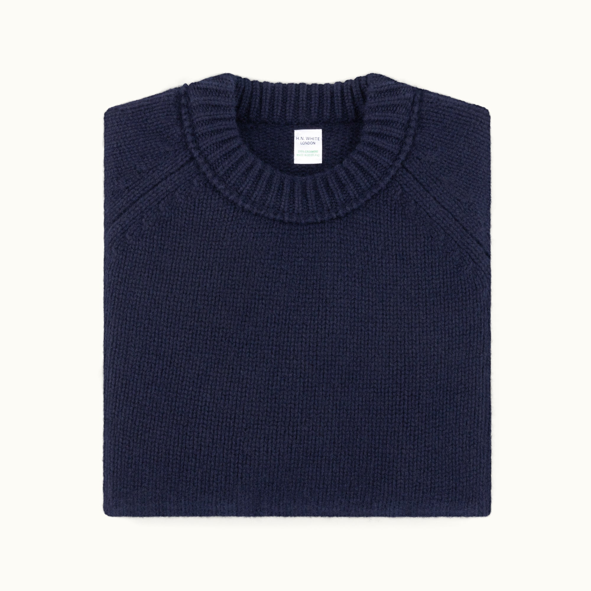 Navy Raglan Cashmere Crew Neck