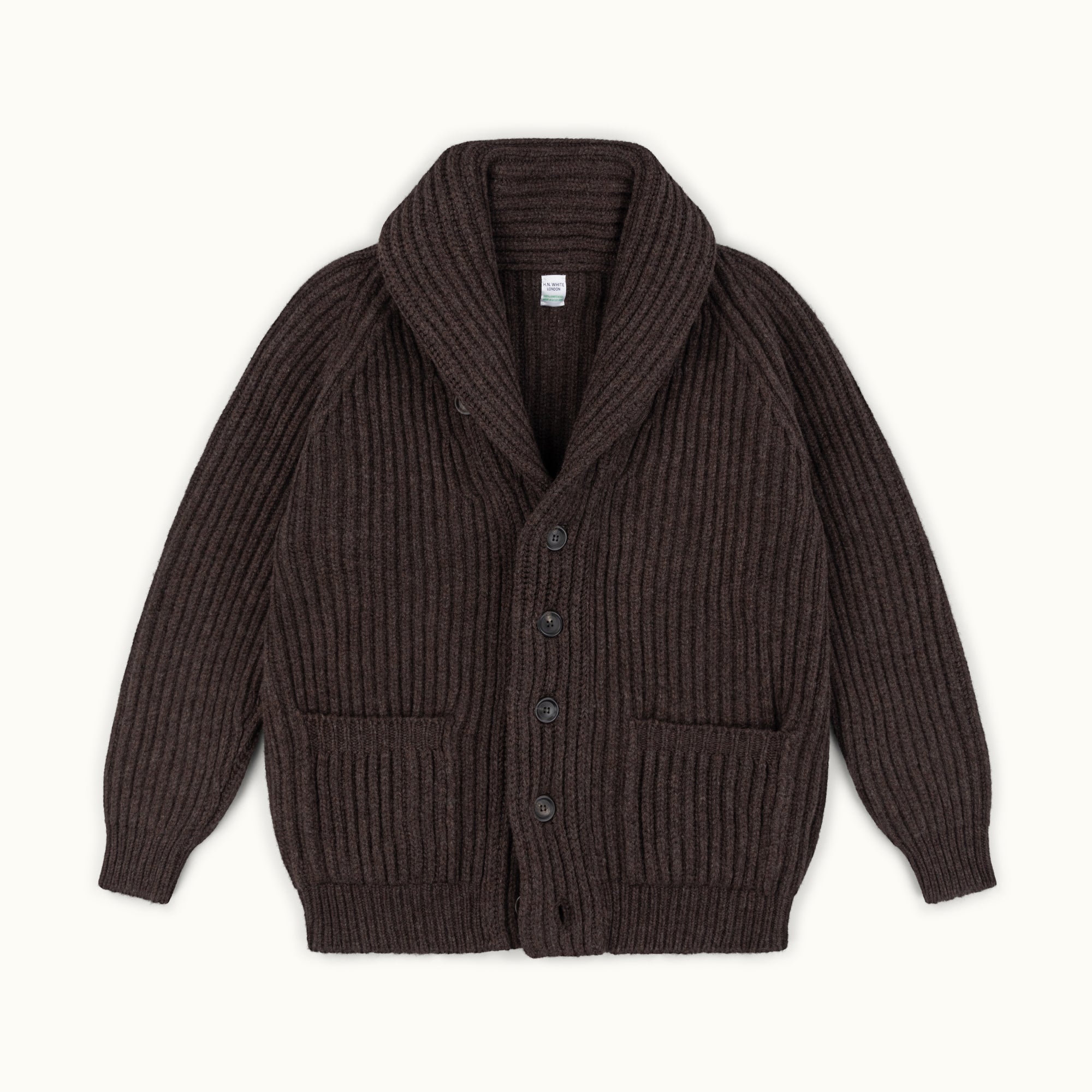 Porcupine Lambswool Shawl Collar Cardigan