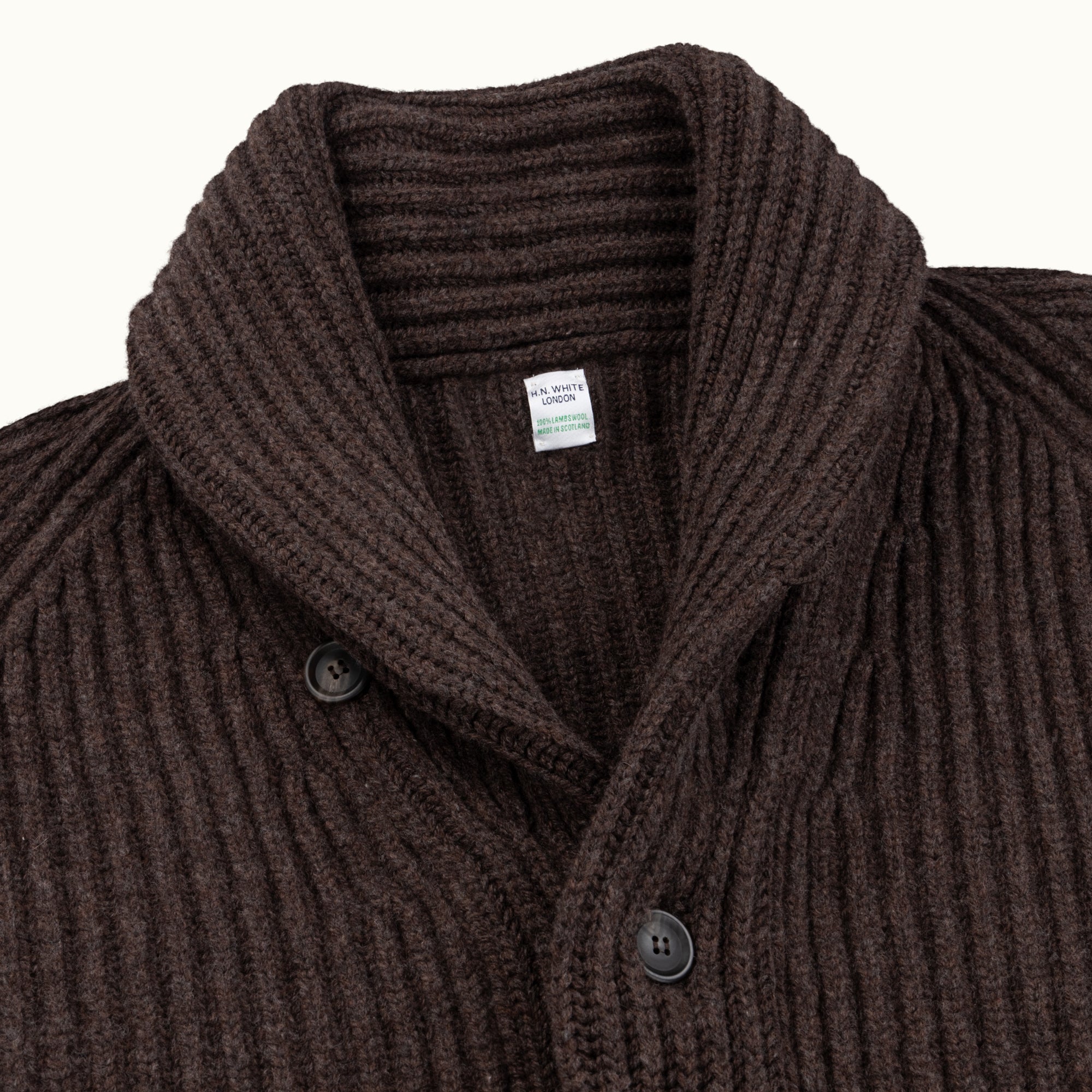 Porcupine Lambswool Shawl Collar Cardigan