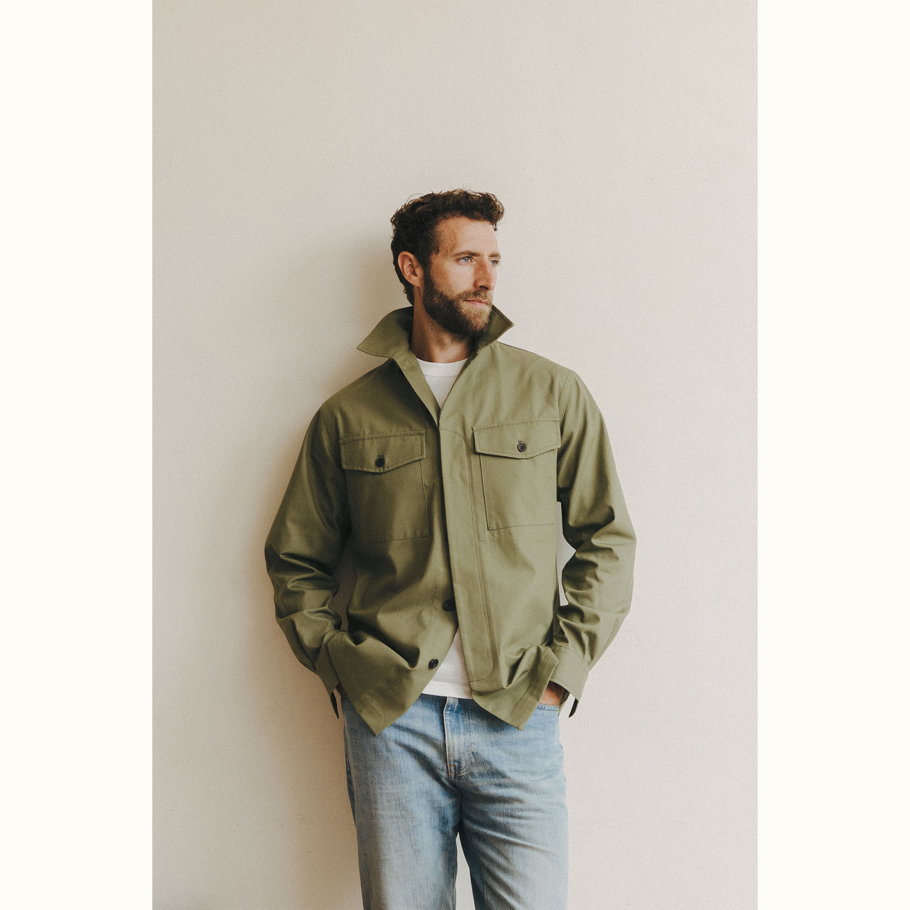 Sage Twisted Japanese Cotton Field Shirt