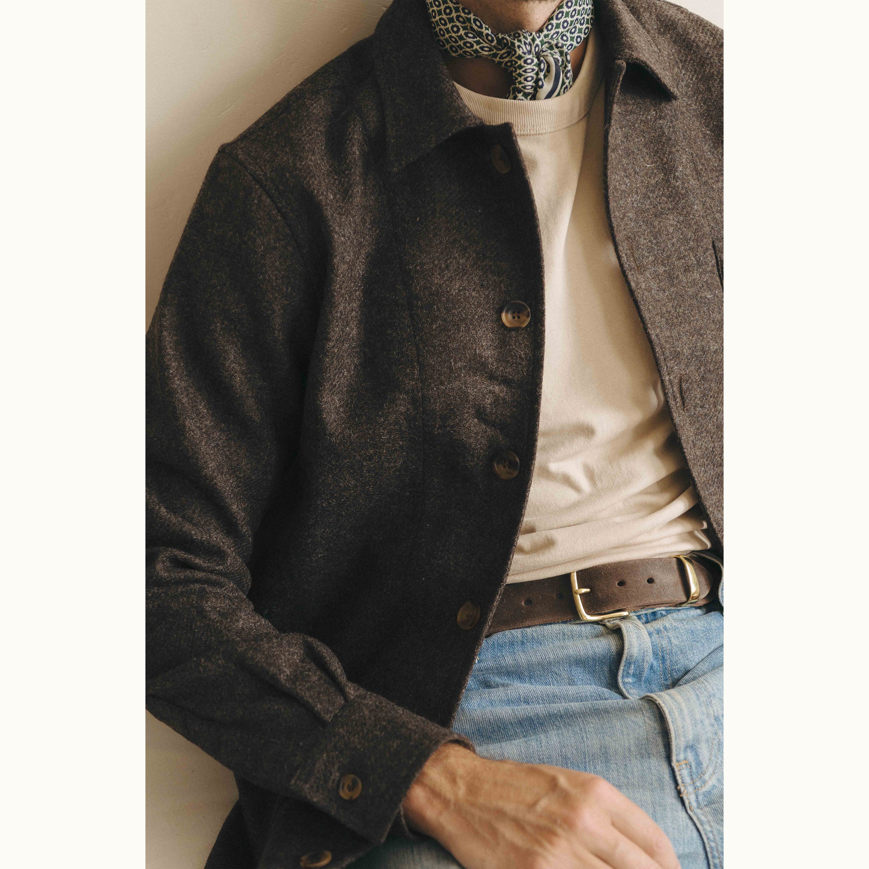 Brown Shetland Tweed Chore Jacket