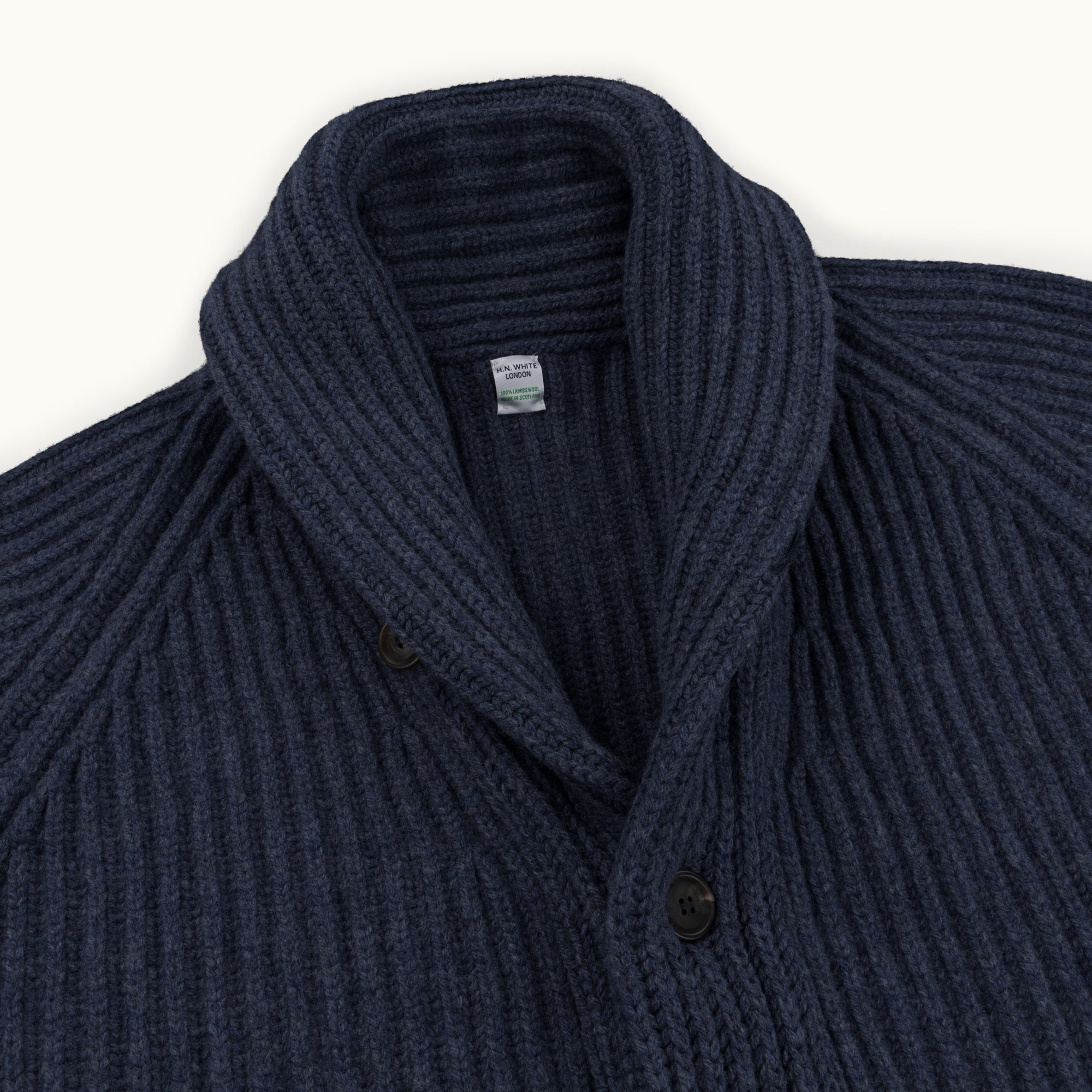 Steel Lambswool Shawl Collar Cardigan