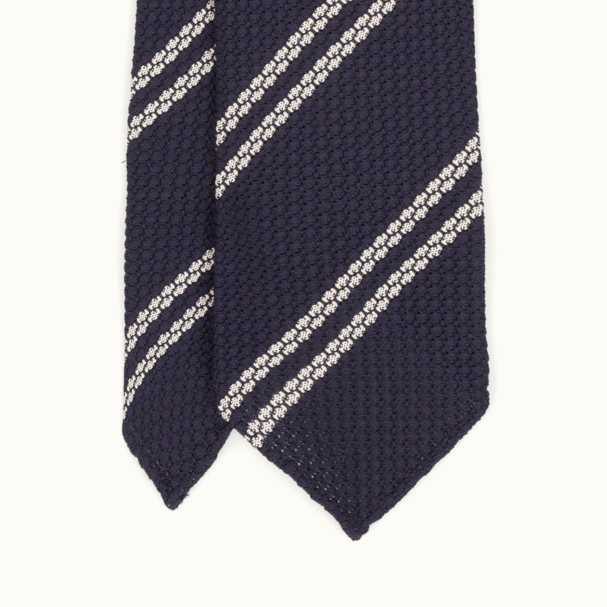 Navy Club Stripe Grenadine Tie