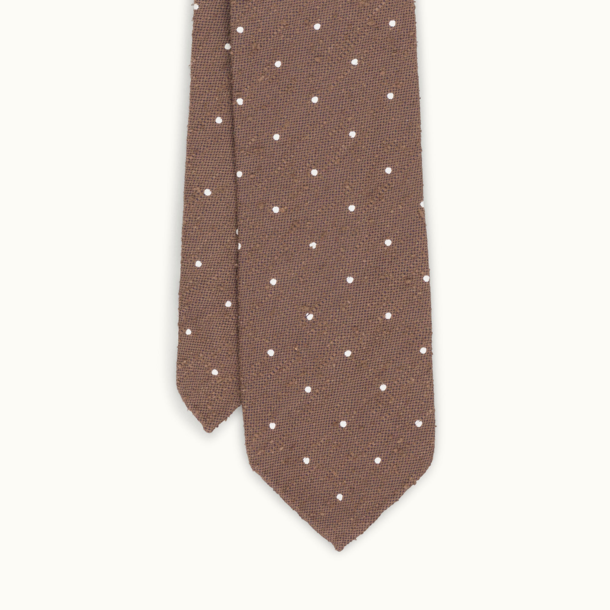 Brown Spot Shantung Silk Tie