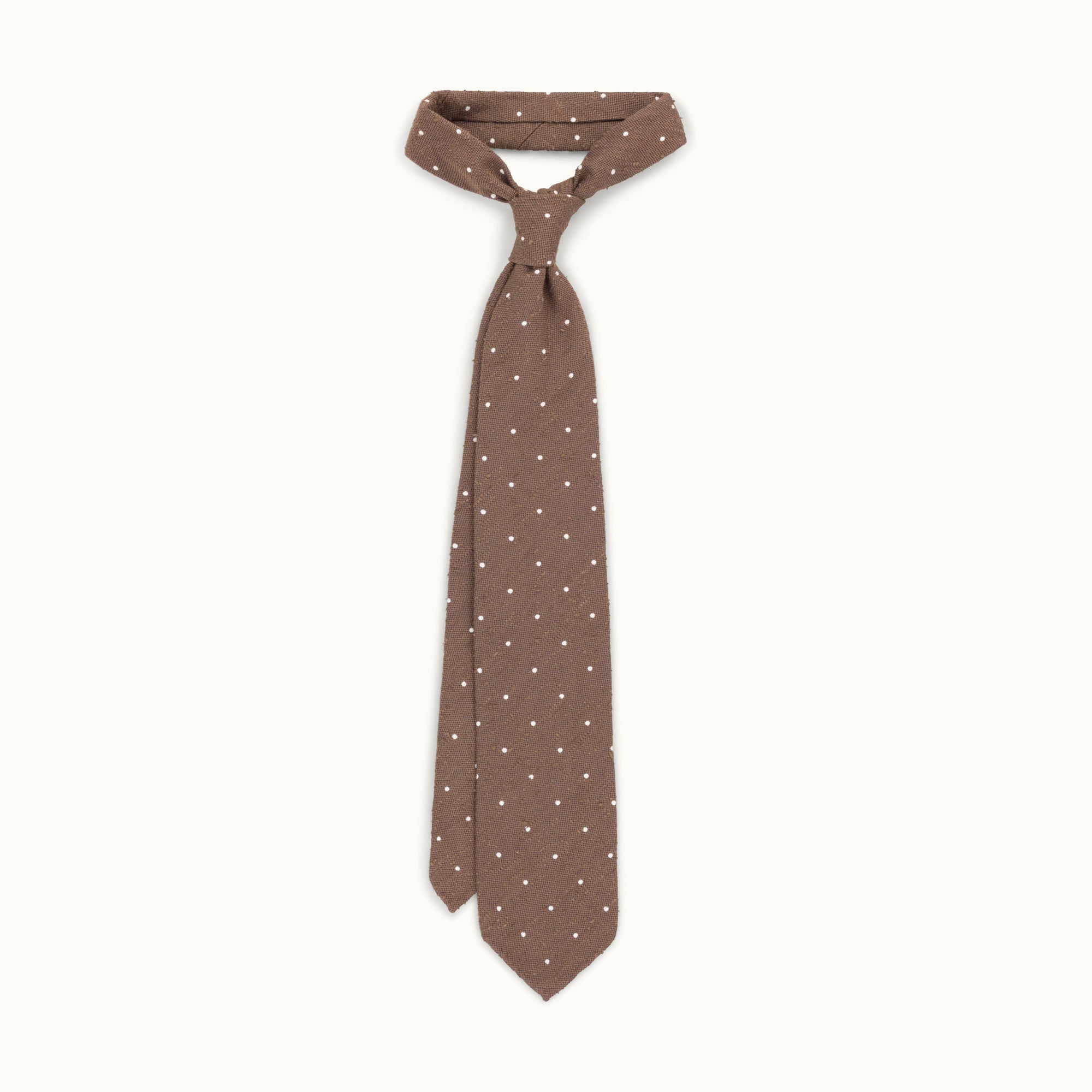 Brown Spot Shantung Silk Tie