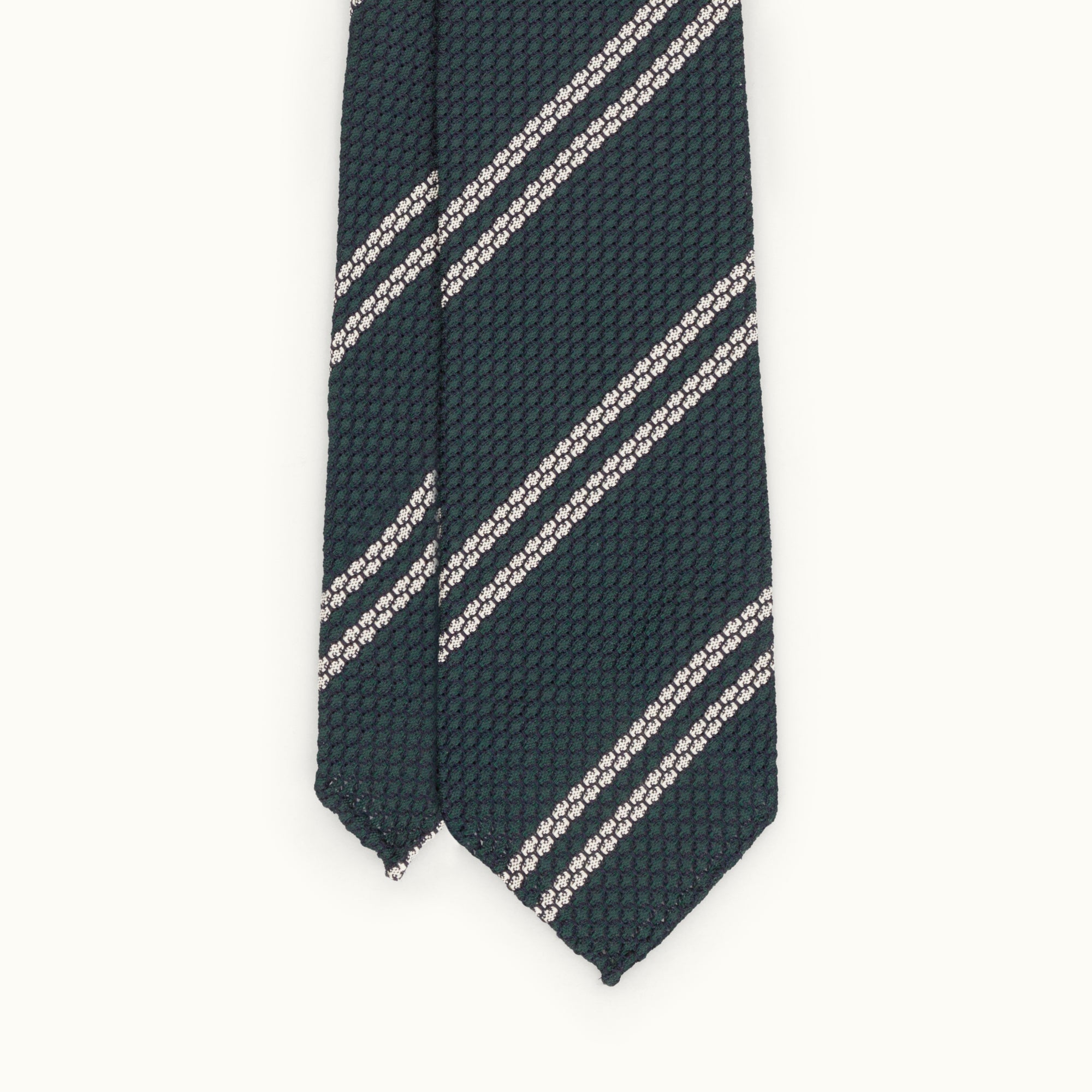 Green Club Stripe Grenadine Tie