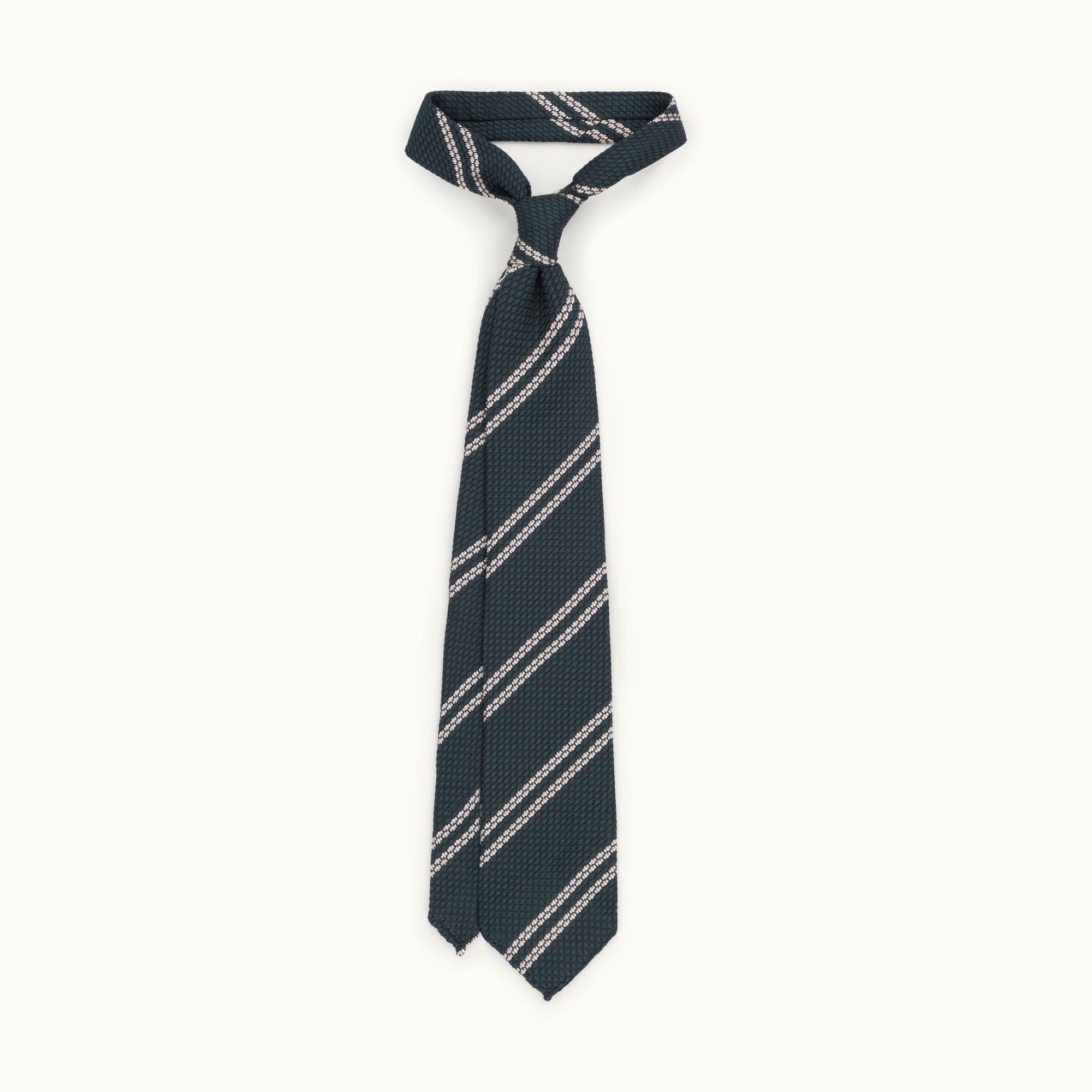 Green Club Stripe Grenadine Tie