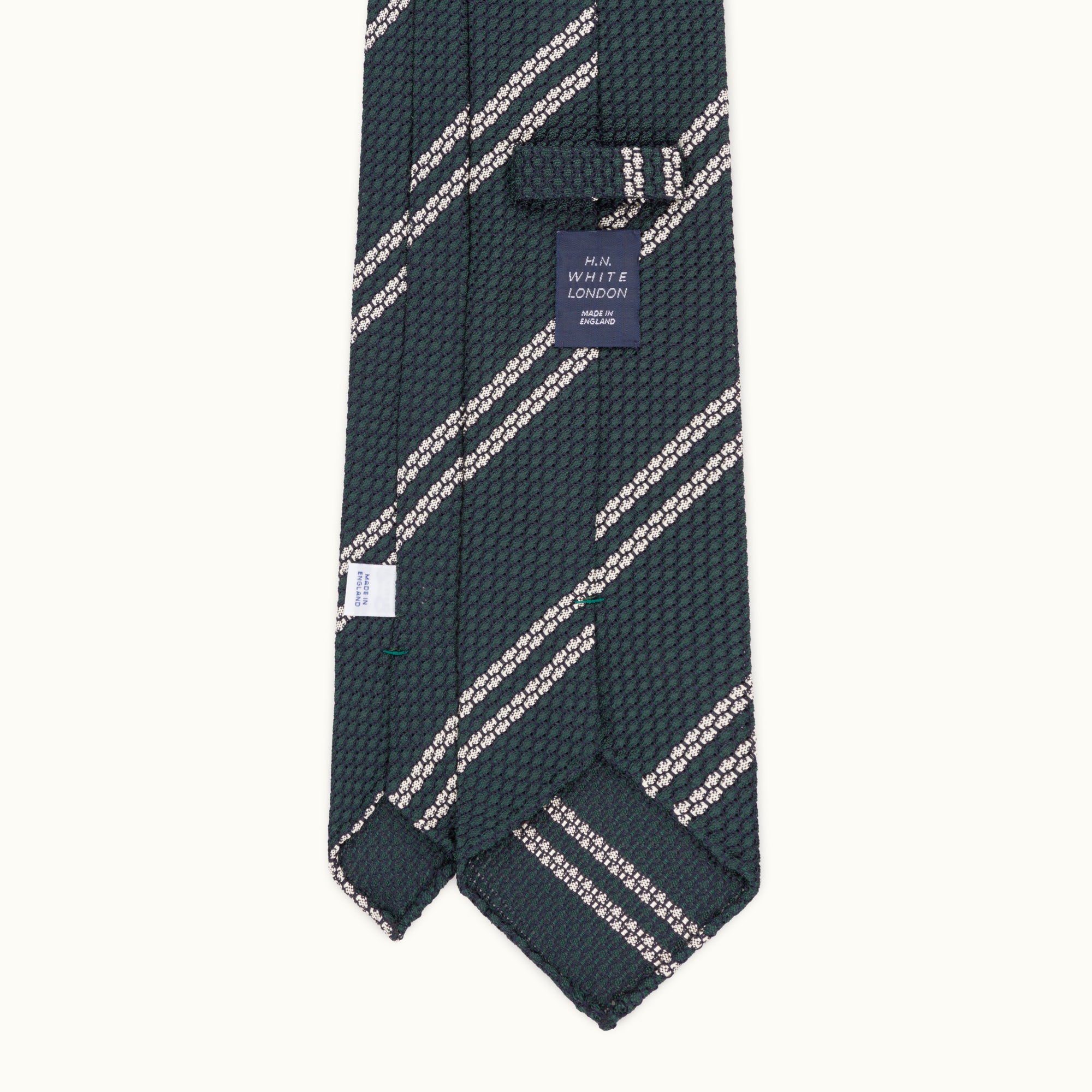 Green Club Stripe Grenadine Tie