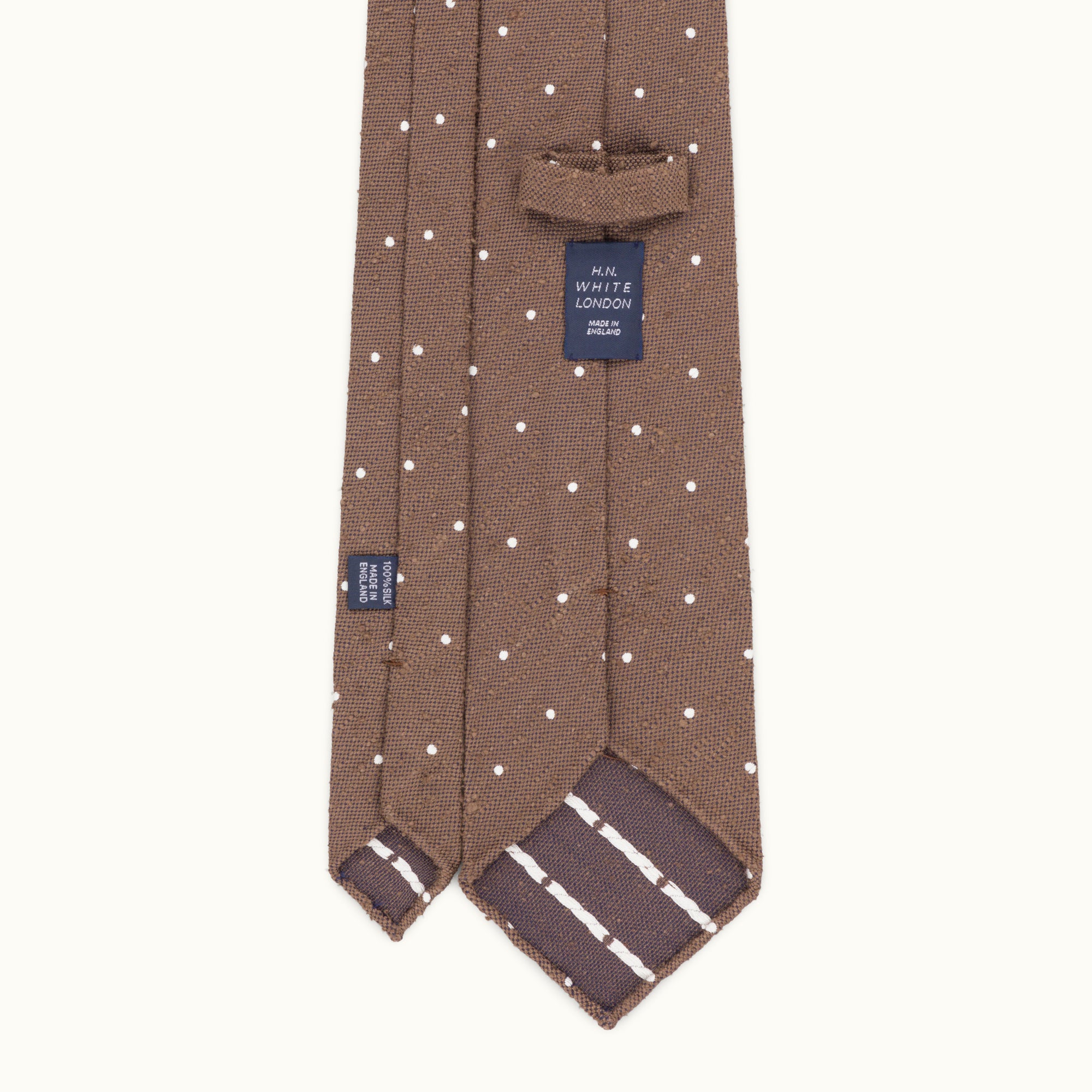 Brown Spot Shantung Silk Tie