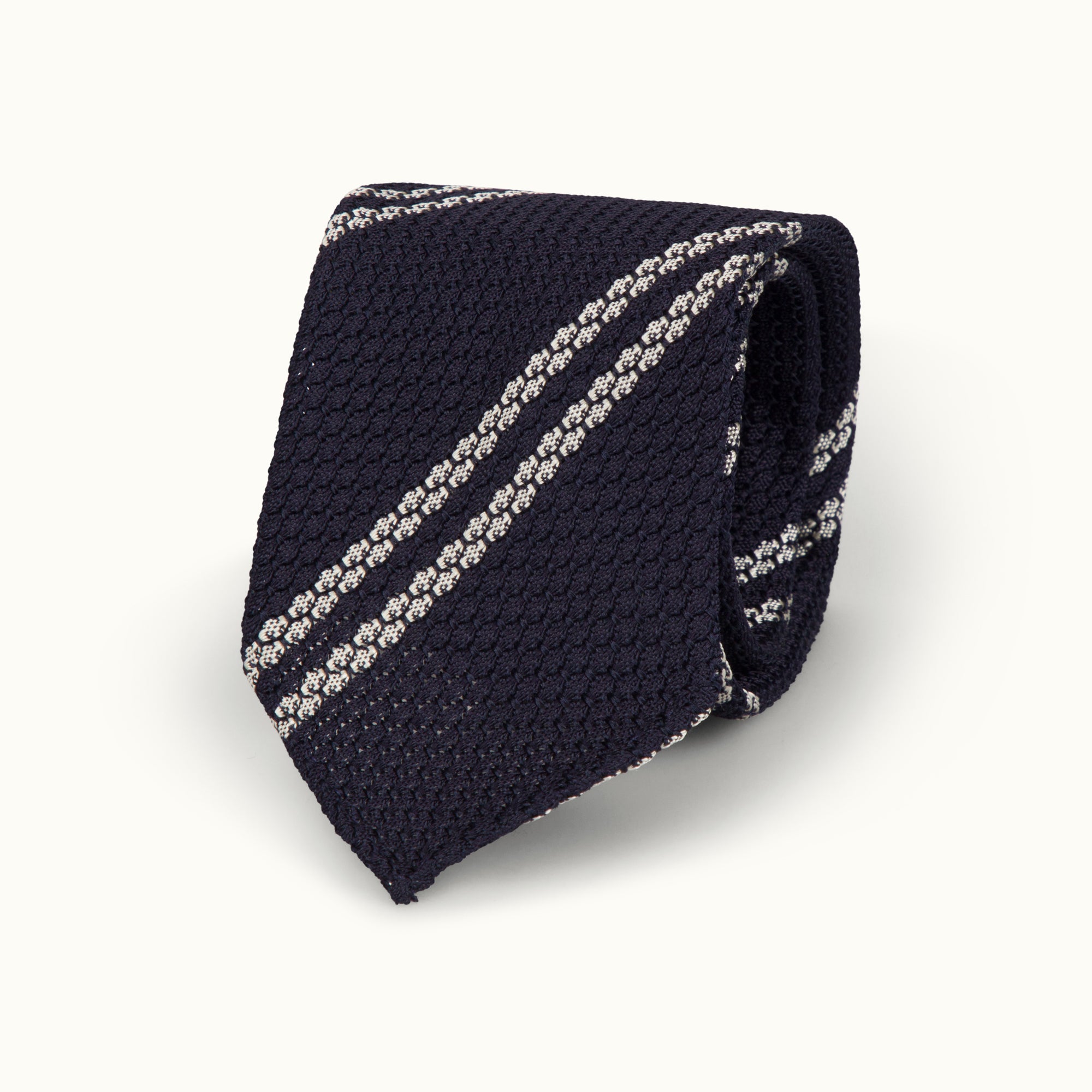 Navy Club Stripe Grenadine Tie