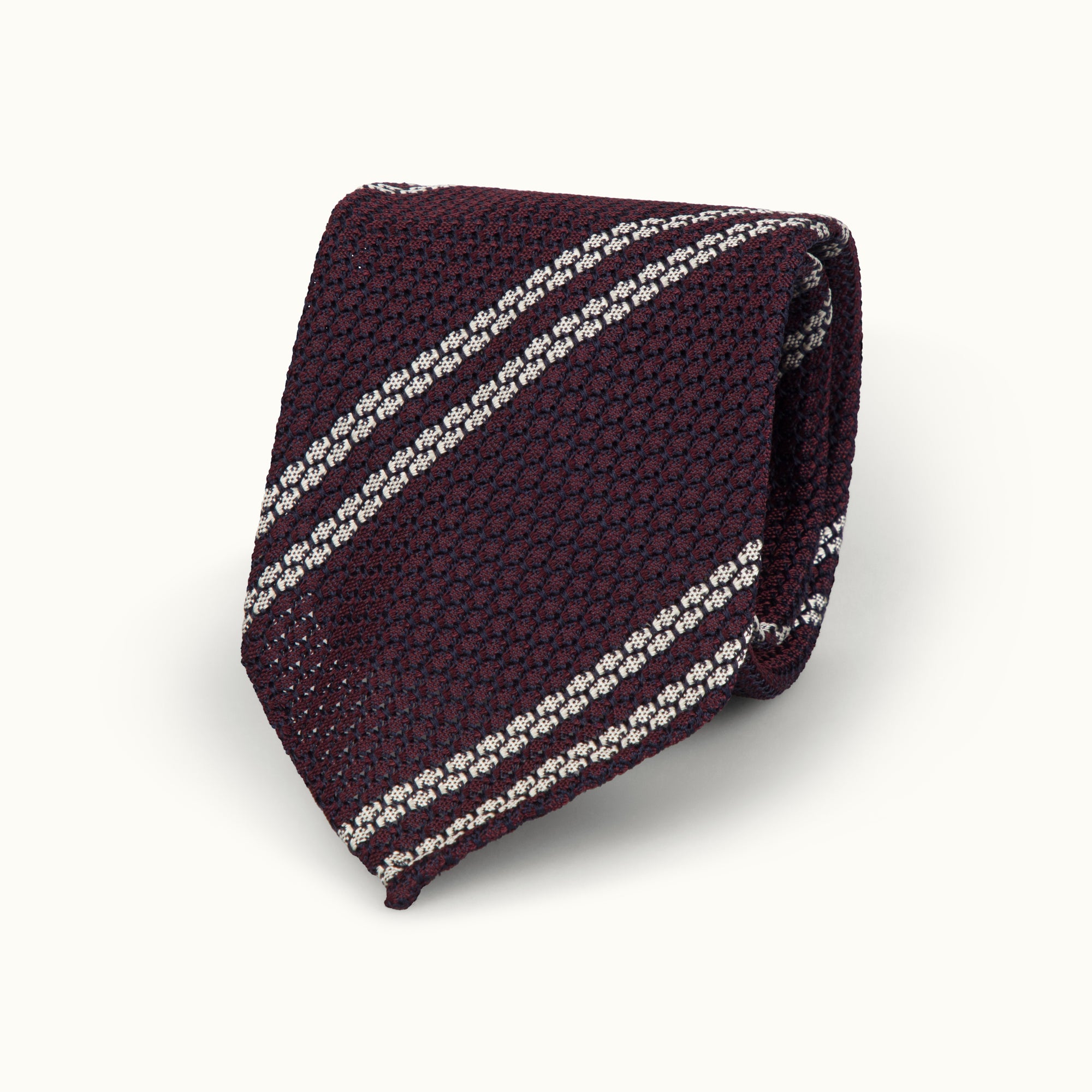 Burgundy Club Stripe Grenadine Tie