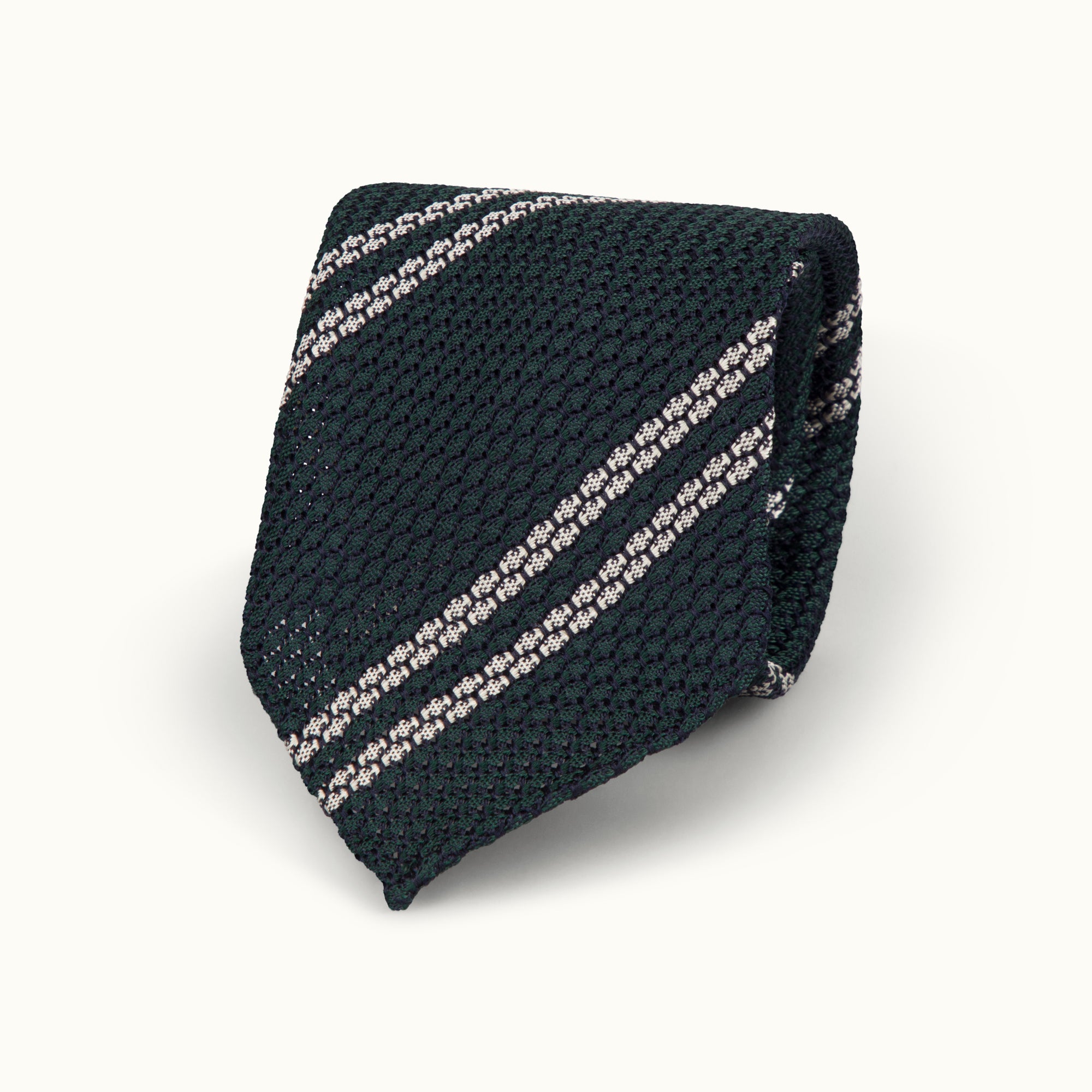 Green Club Stripe Grenadine Tie