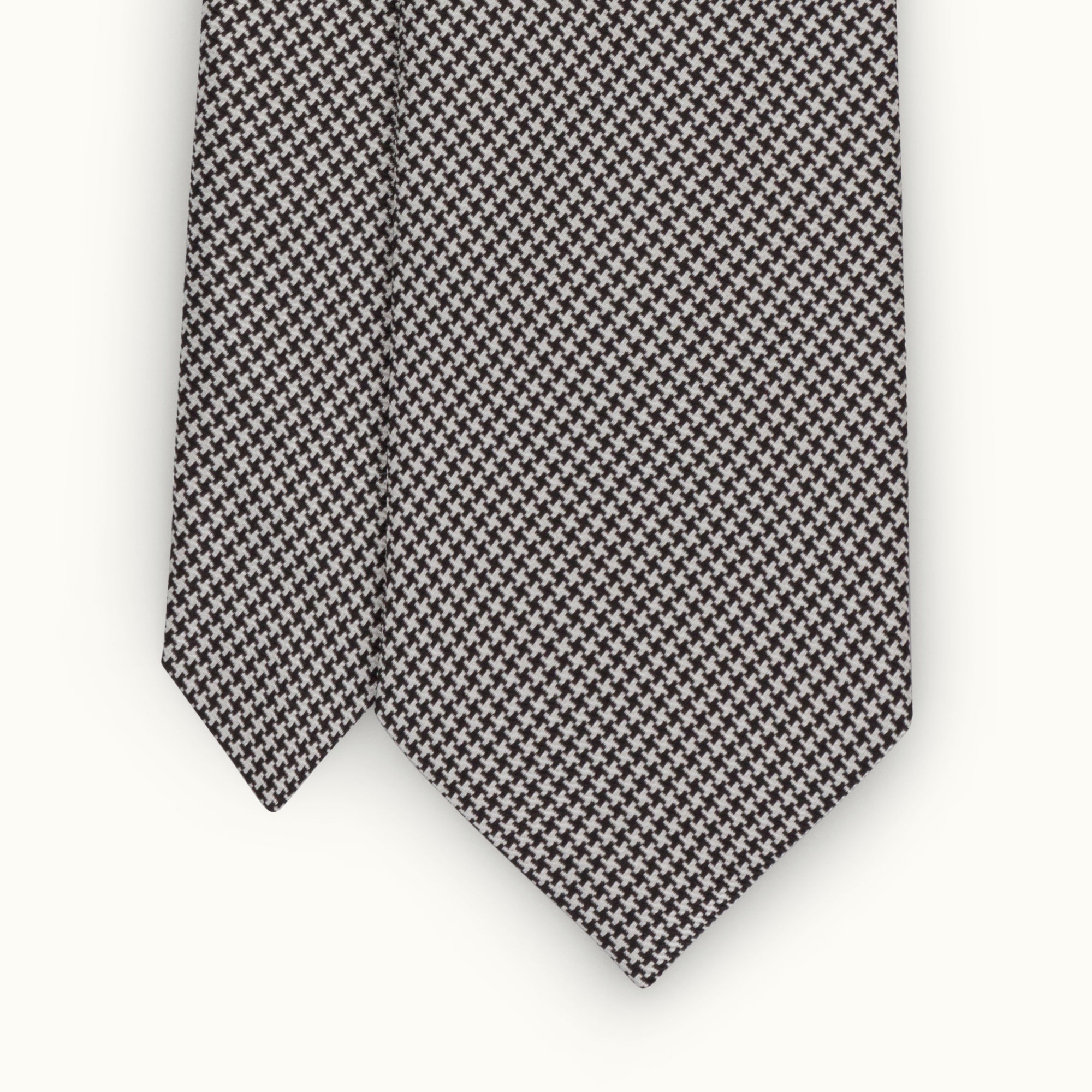 Black & Silver Houndstooth Silk Tie