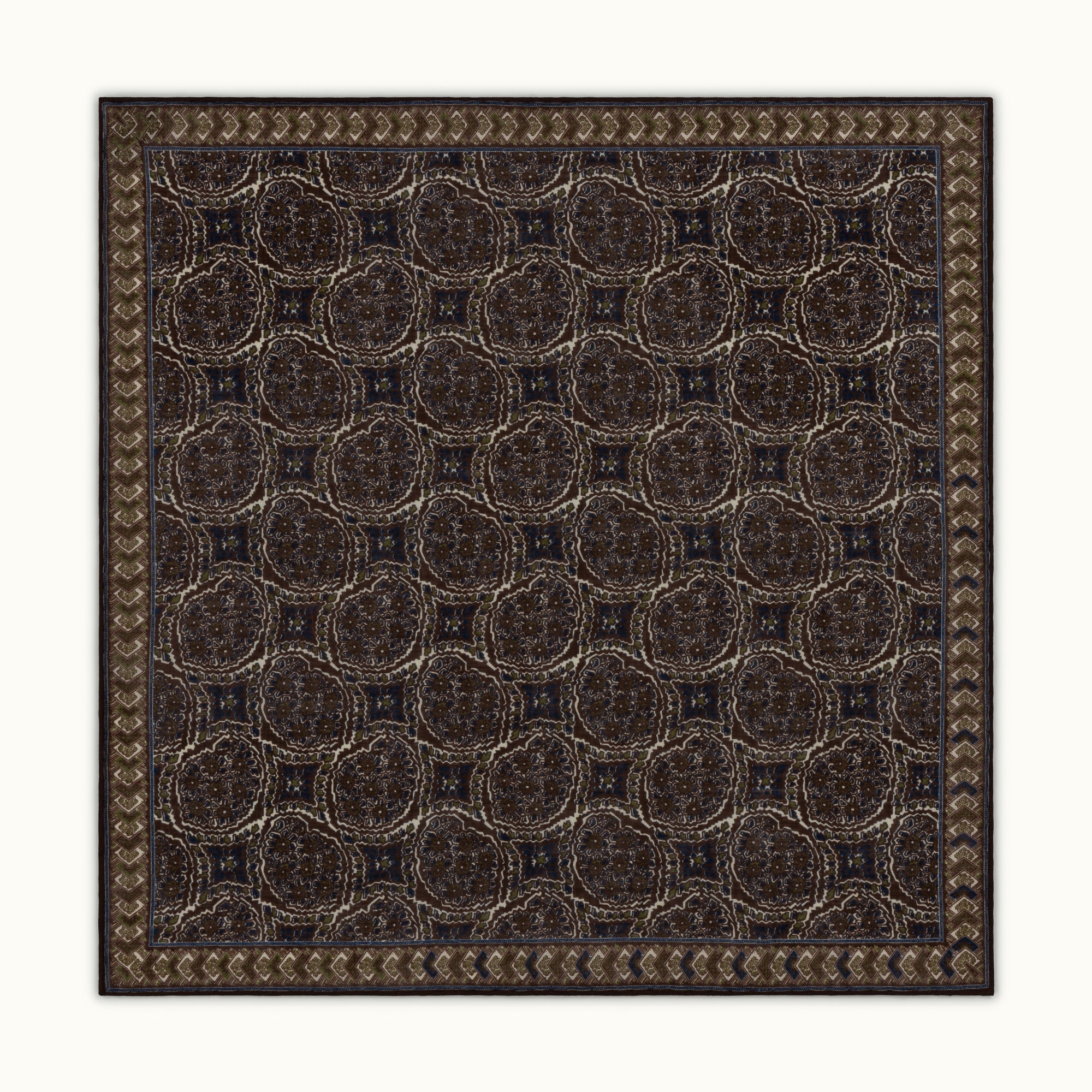 ネイビー & バーガンディ アブストラクト ポケット チーフ