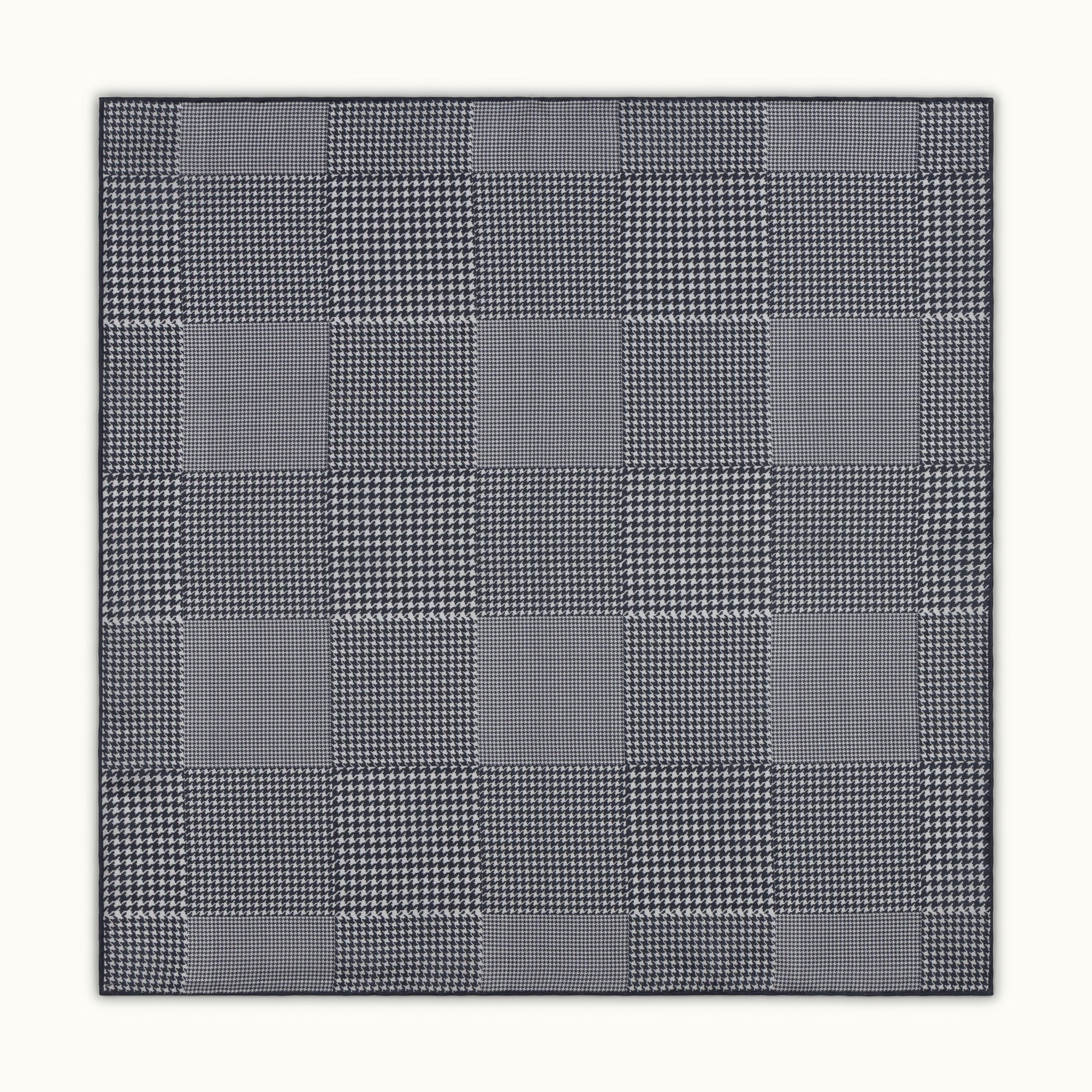 Grey Houndstooth Silk Pocket Square