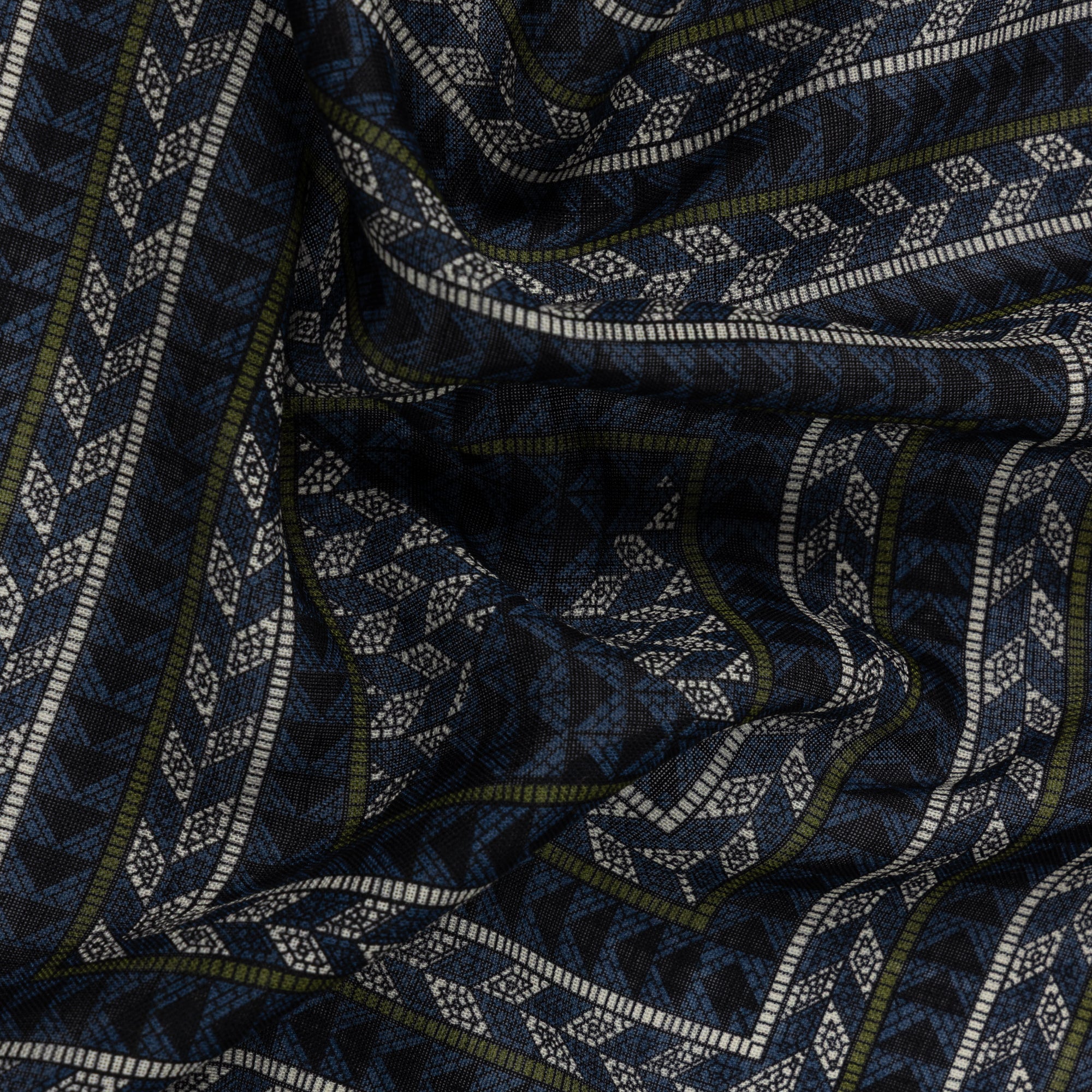 ネイビー & バーガンディ アブストラクト ポケット チーフ