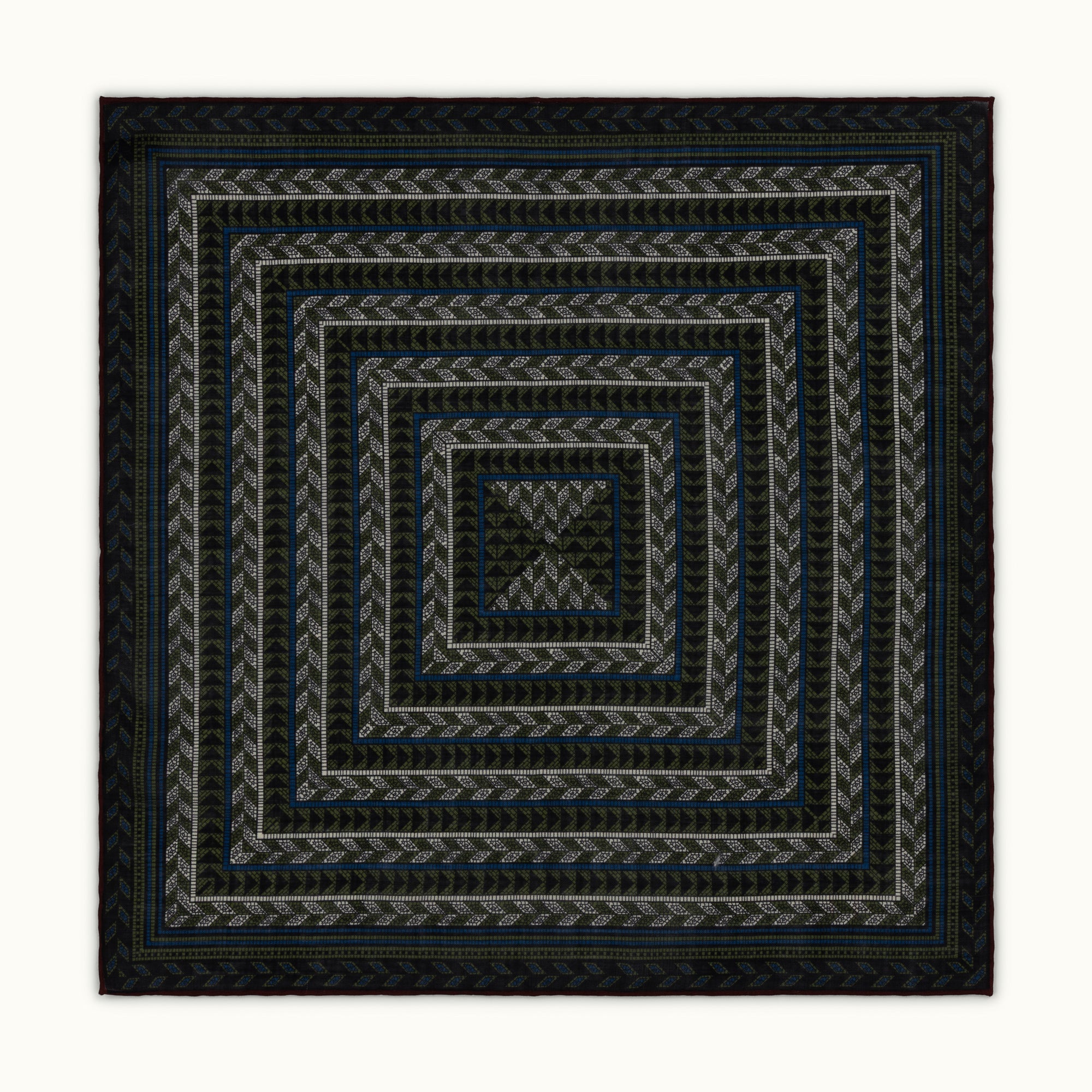 ネイビー & バーガンディ アブストラクト ポケット チーフ