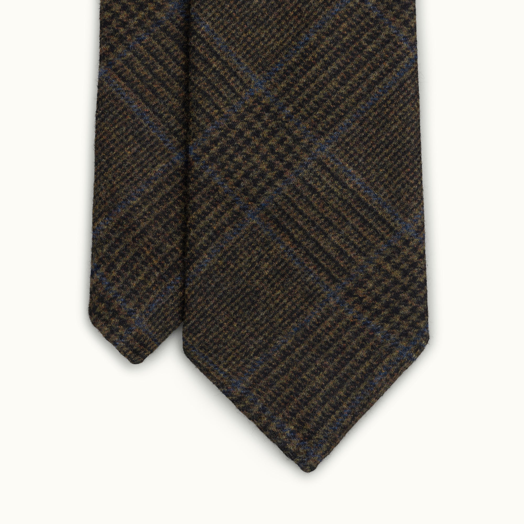 Brown Prince of Wales Wool-Cashmere Tie