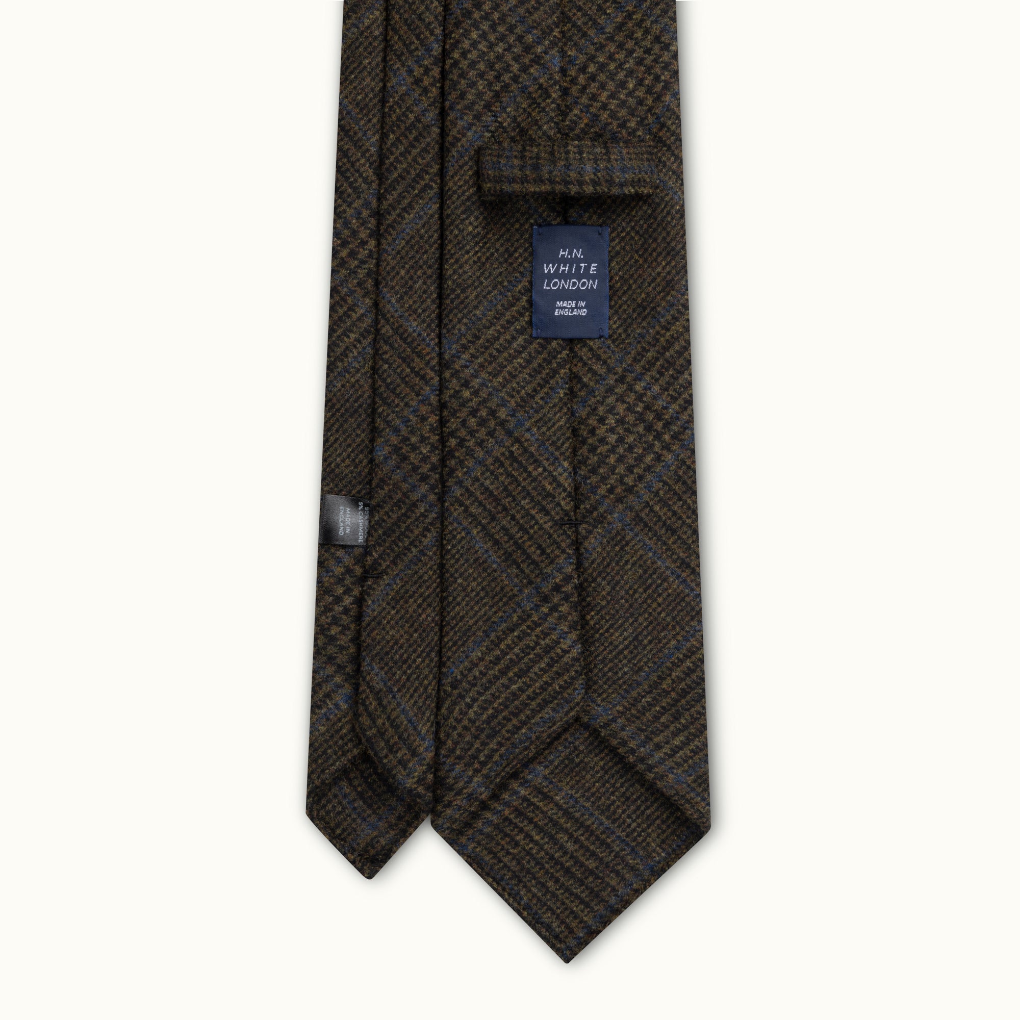 Brown Prince of Wales Wool-Cashmere Tie