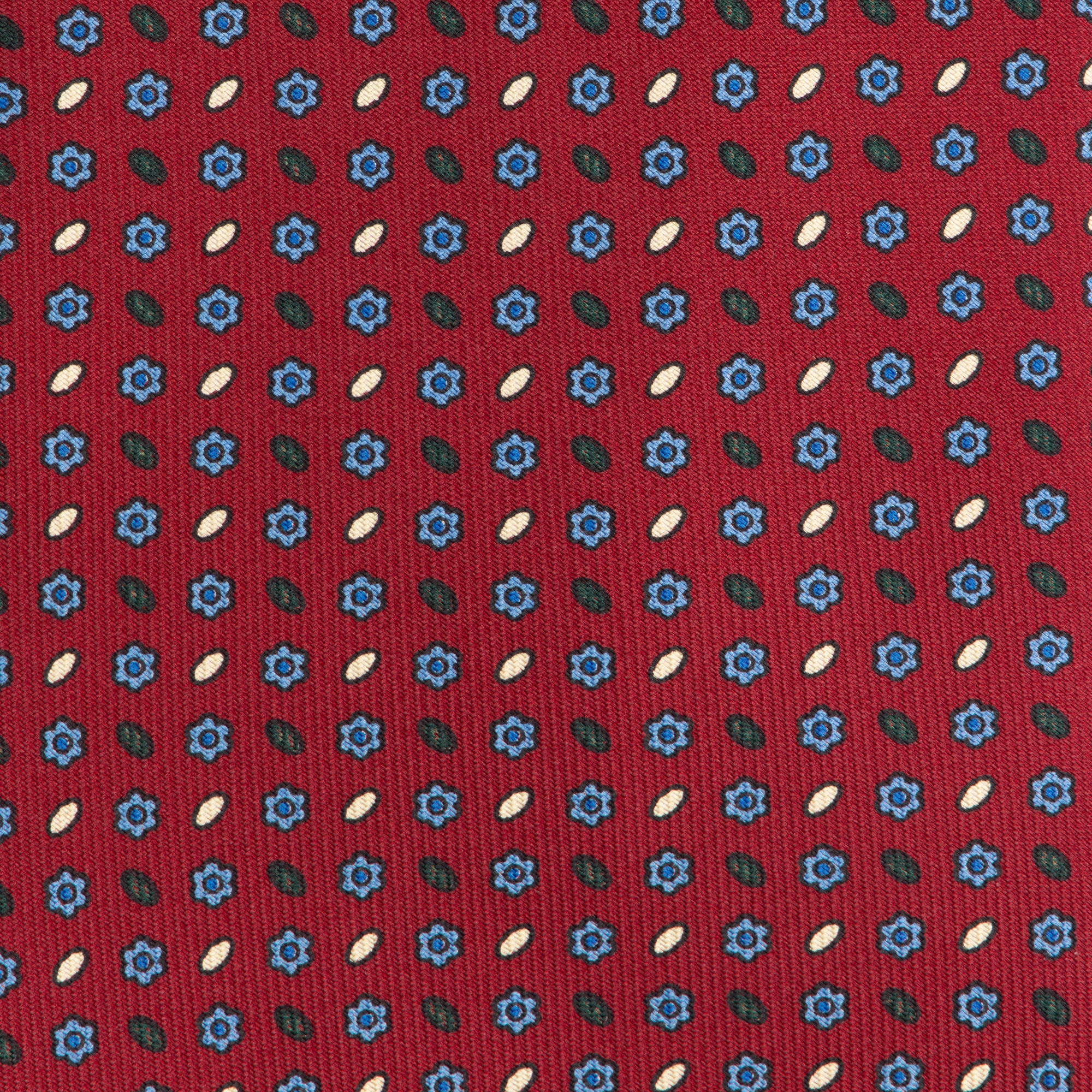 Burgundy Neat Screen Printed Silk Tie