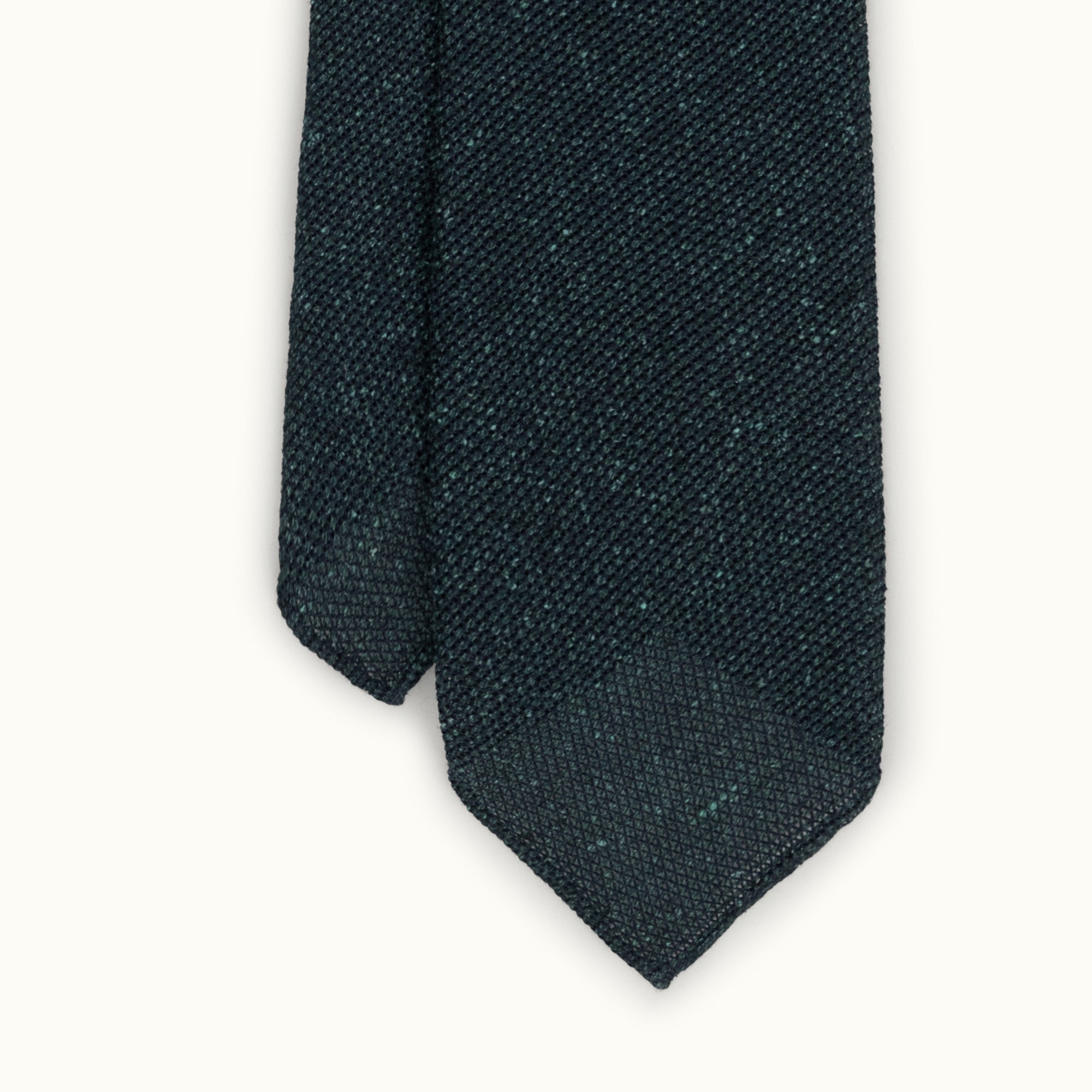 Green Melange Wool-Silk Grenadine Tie