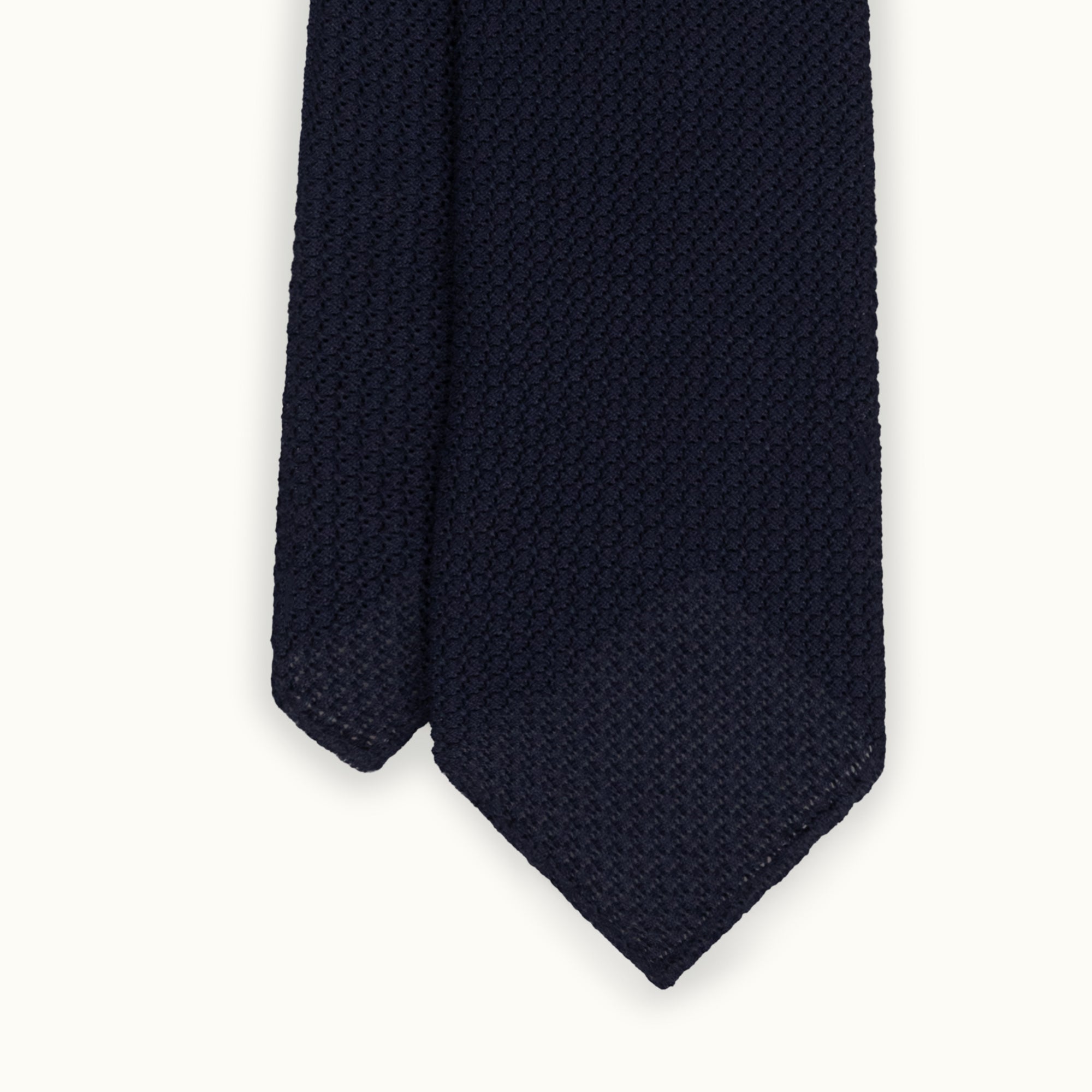 Navy Wool-Silk Grenadine Grossa Tie