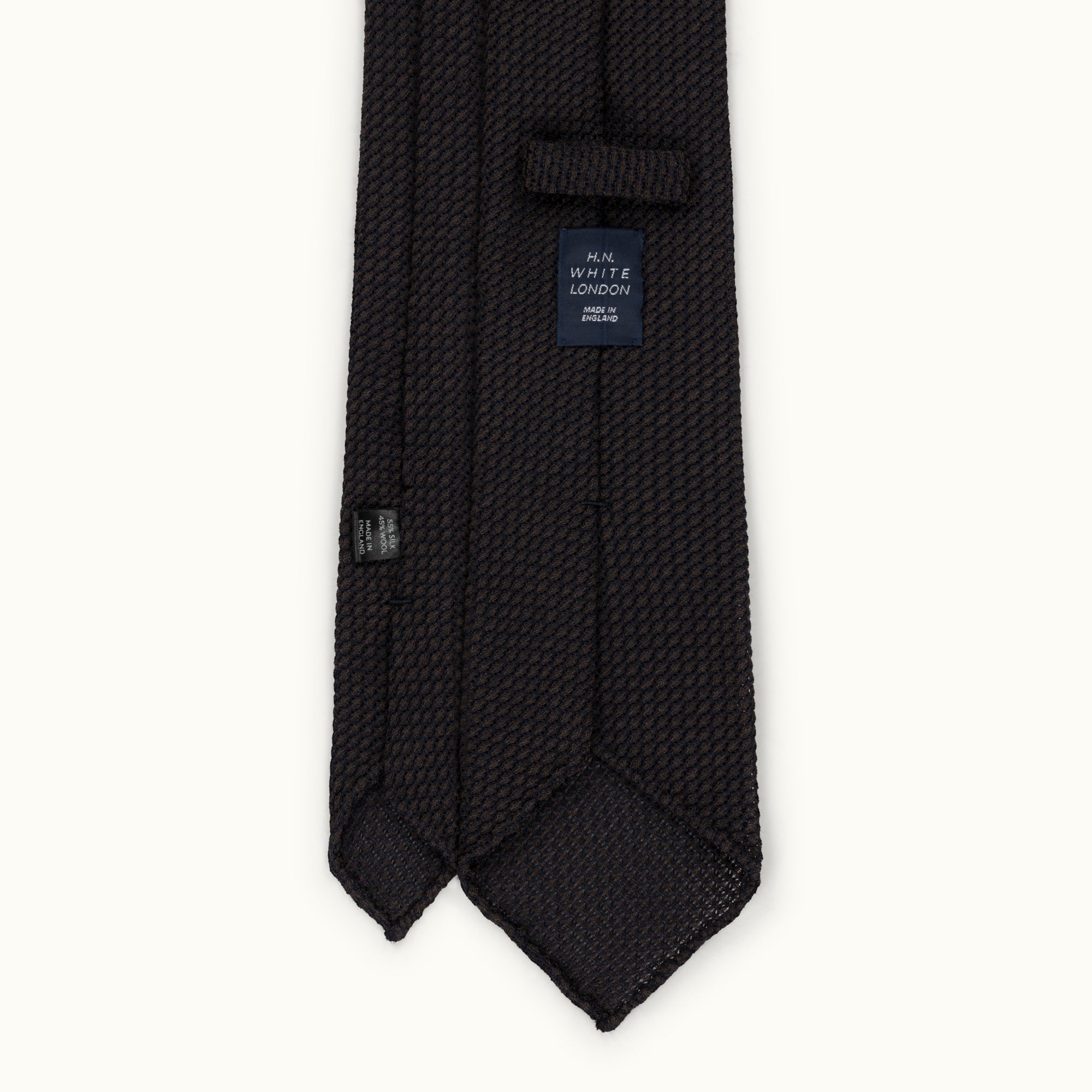 Brown Wool-Silk Grenadine Grossa Tie