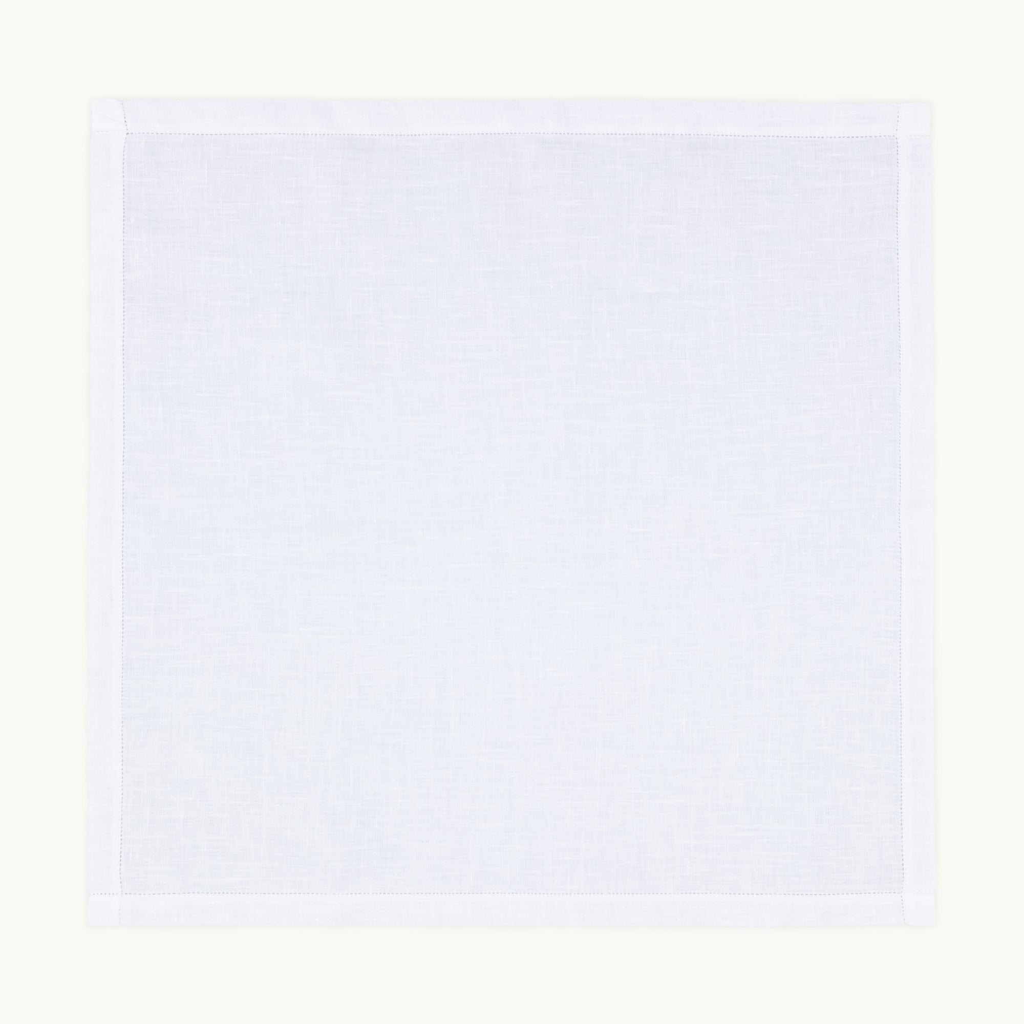 パンチングヘム ホワイトリネンハンカチ