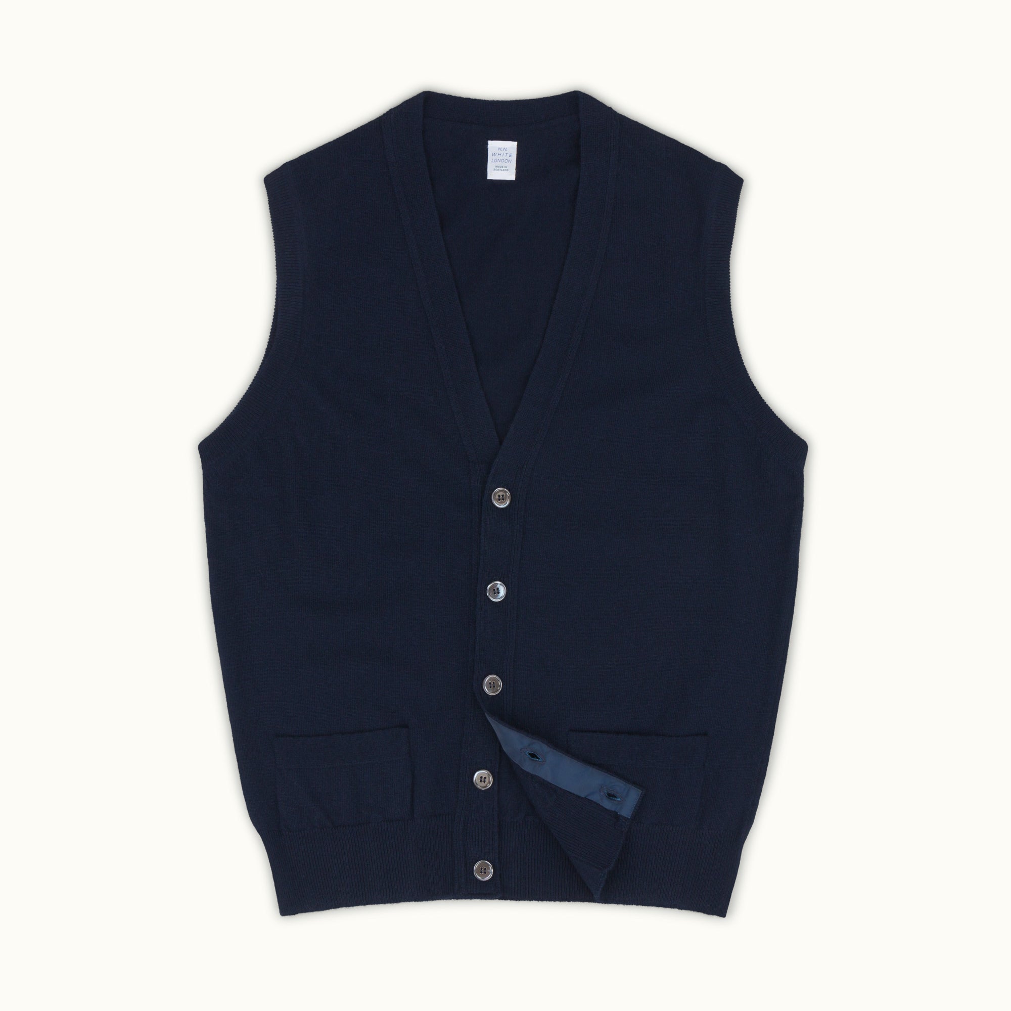 Navy Geelong Sleeveless Cardigan