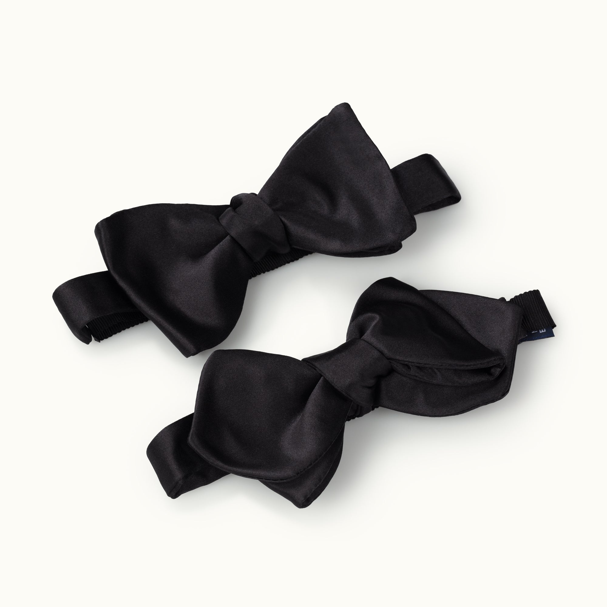 Black Satin Thistle Silk Bow Tie