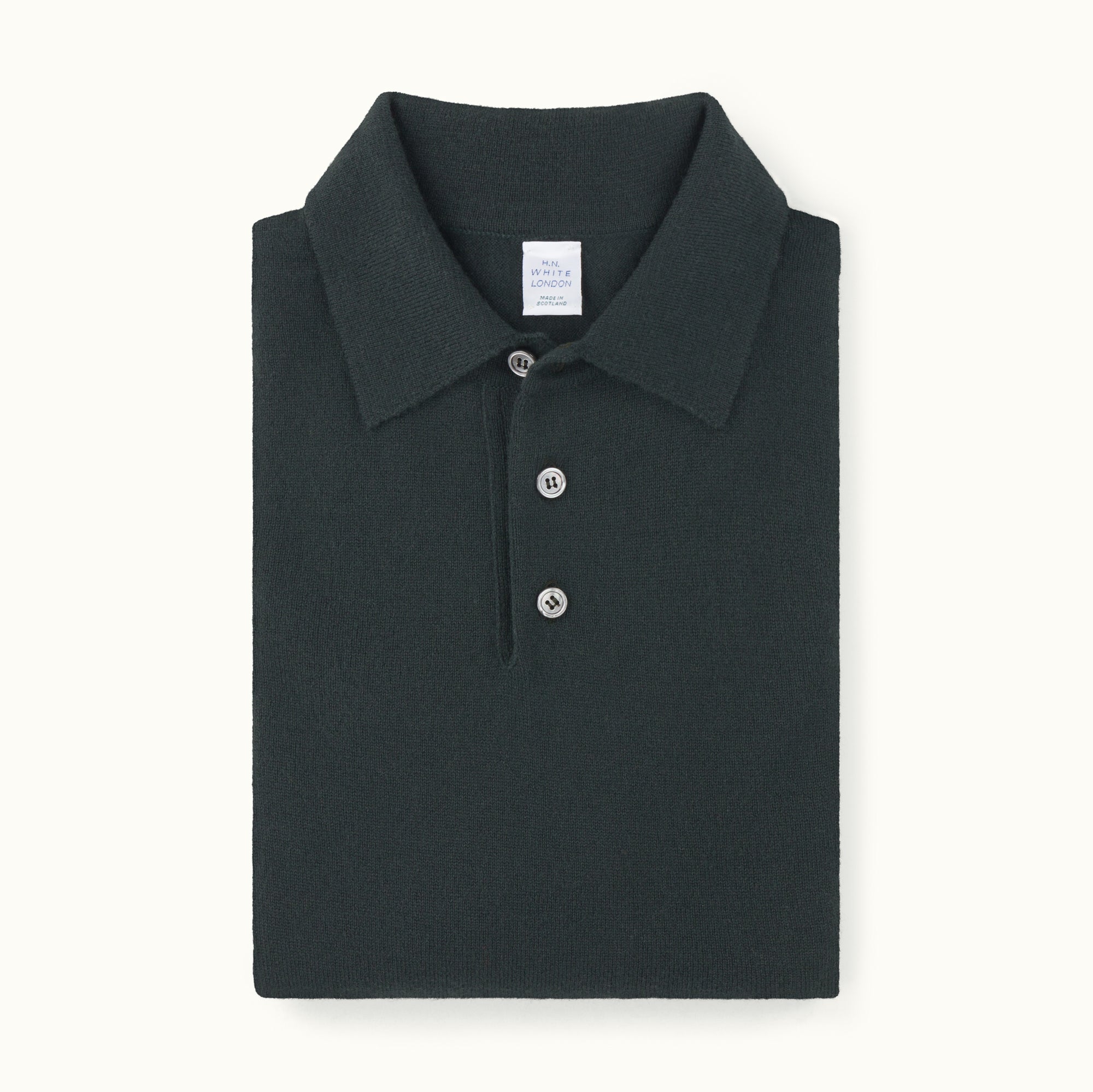 Dark Green Cashmere Knitted Polo