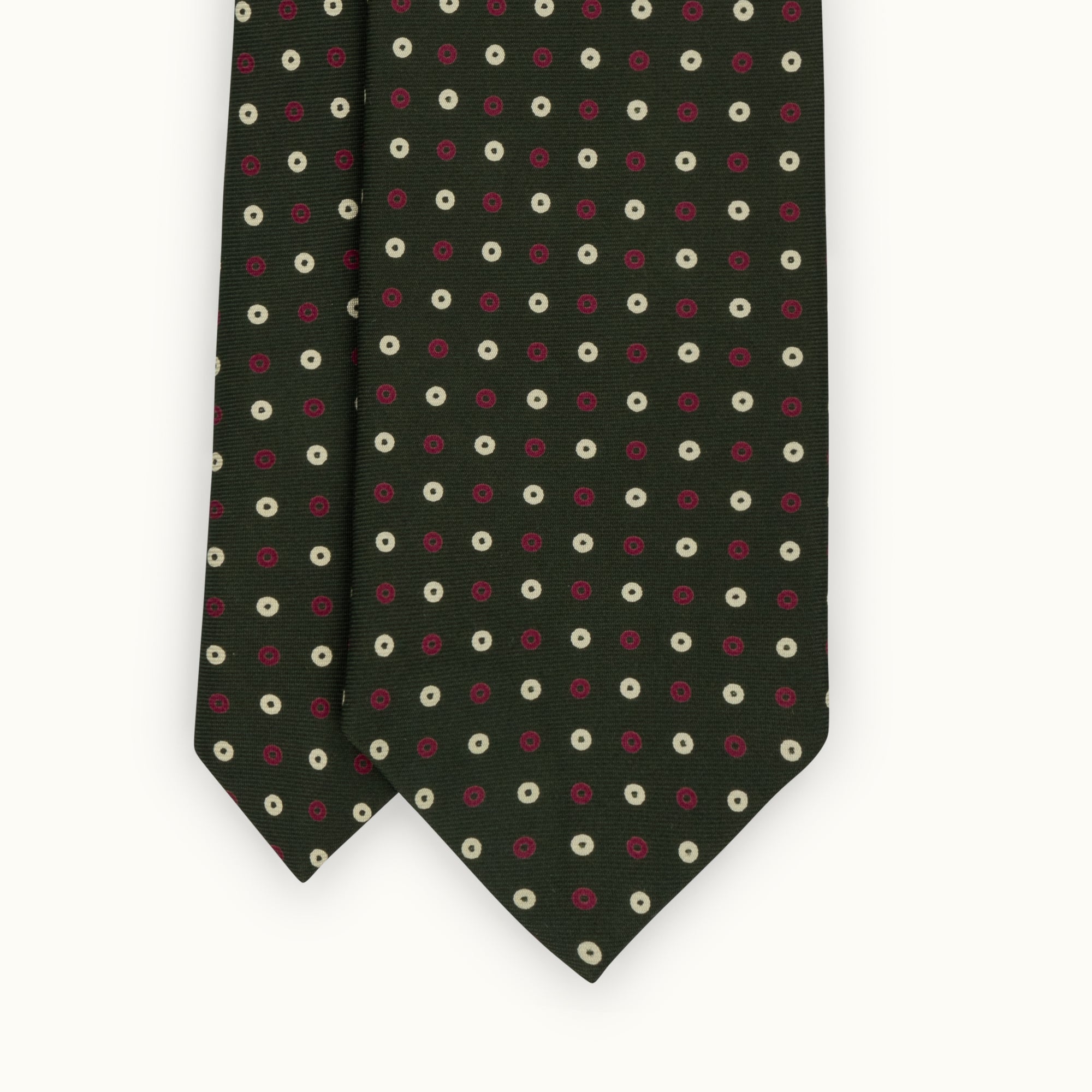 Handrolled Olive Neat Silk Print Tie