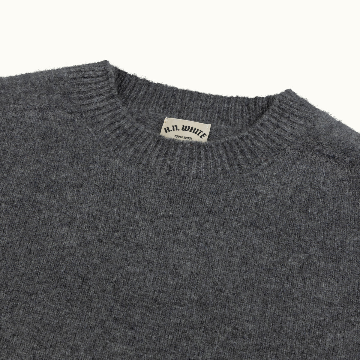 Dark Grey Geelong Two-Ply Crew Neck Jumper