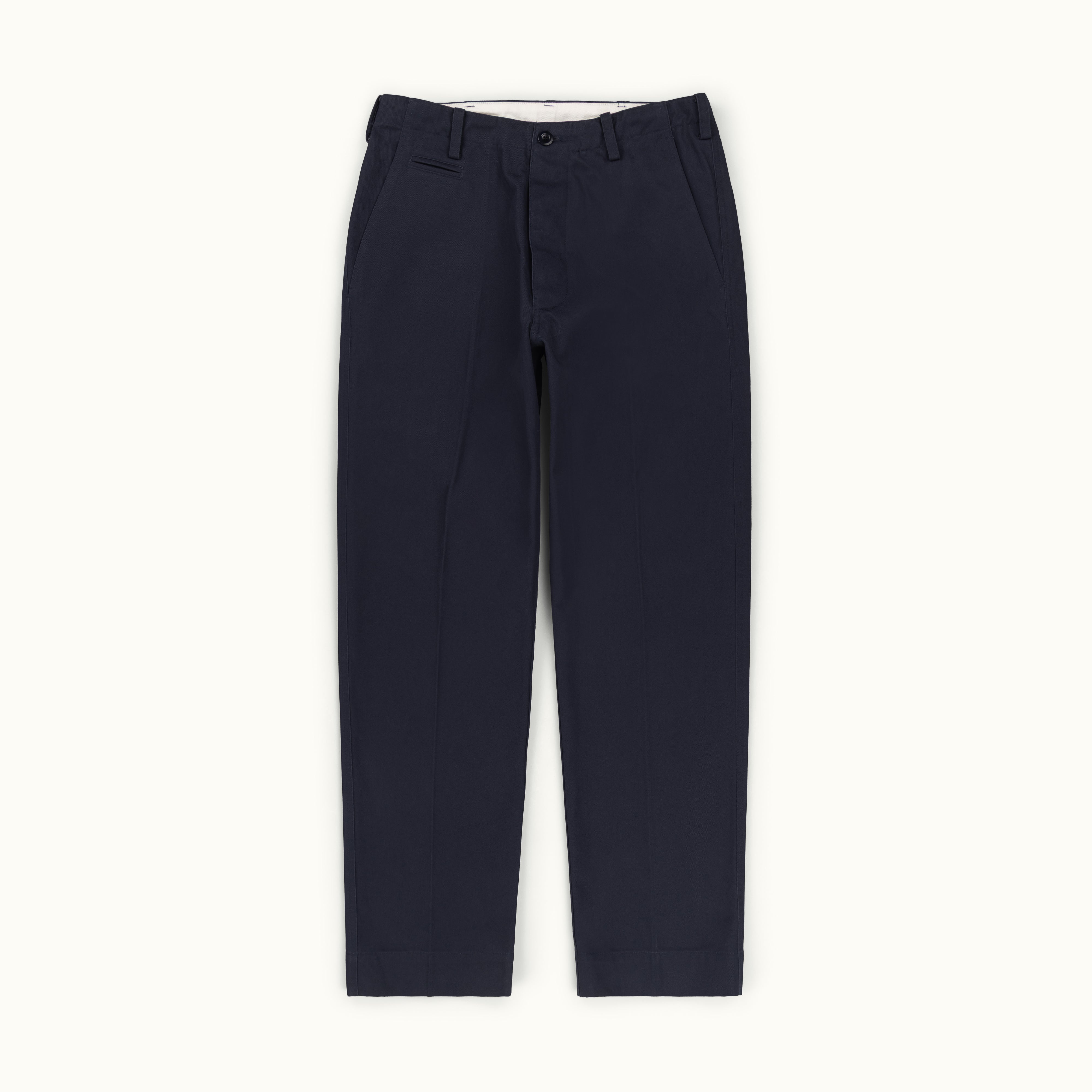 Navy Blue Japanese Cotton Officers Chino