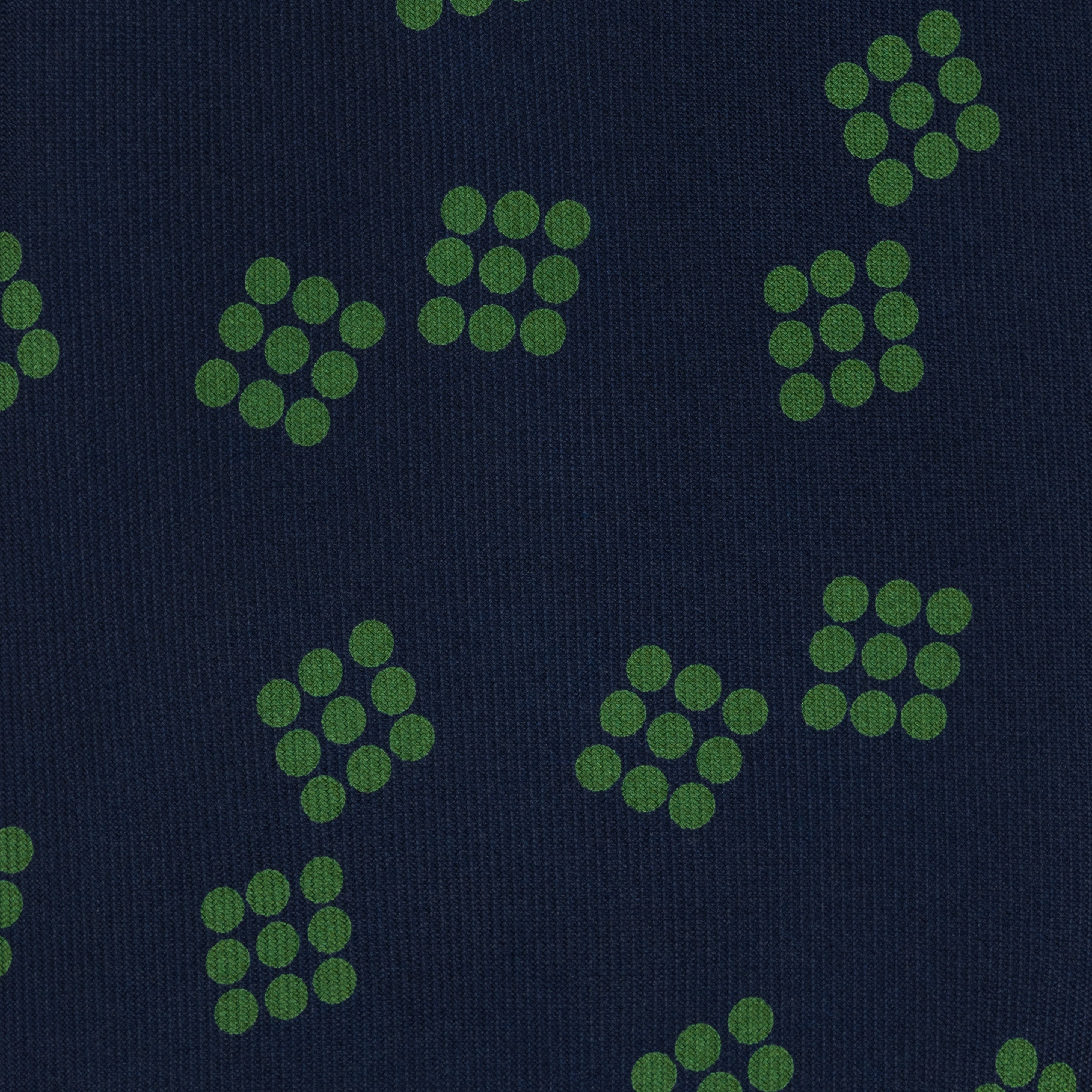Navy & Green Deco Spot Printed Silk Tie
