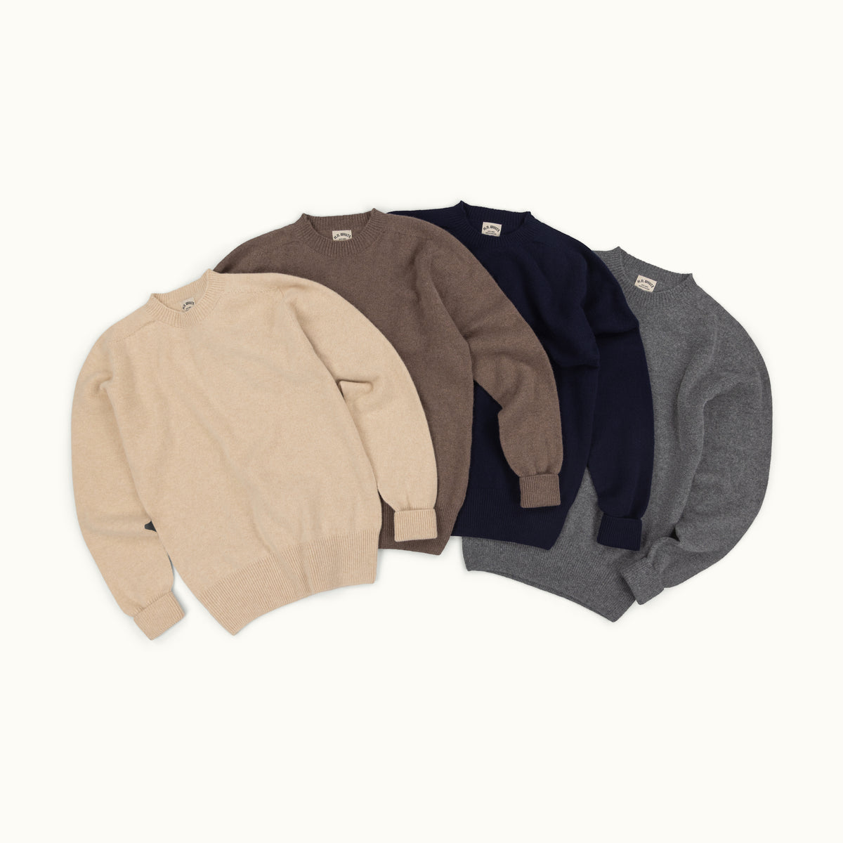 Navy Geelong Two-Ply Crew Neck Jumper