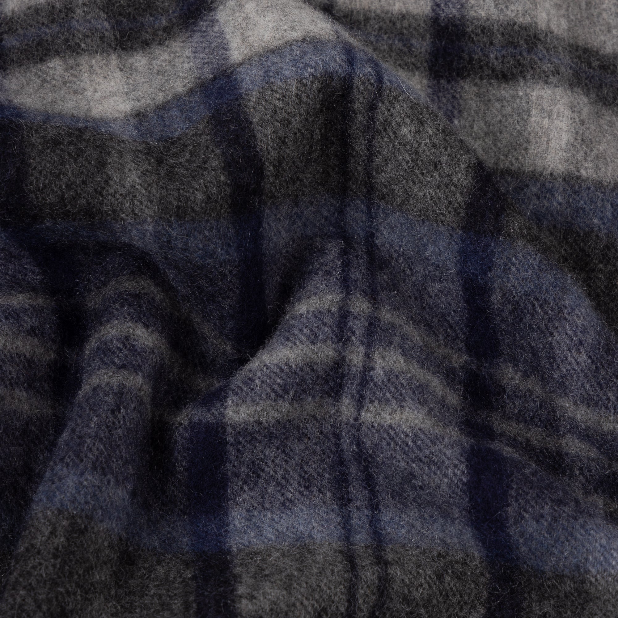 Blue & Grey Check Cashmere Scarf