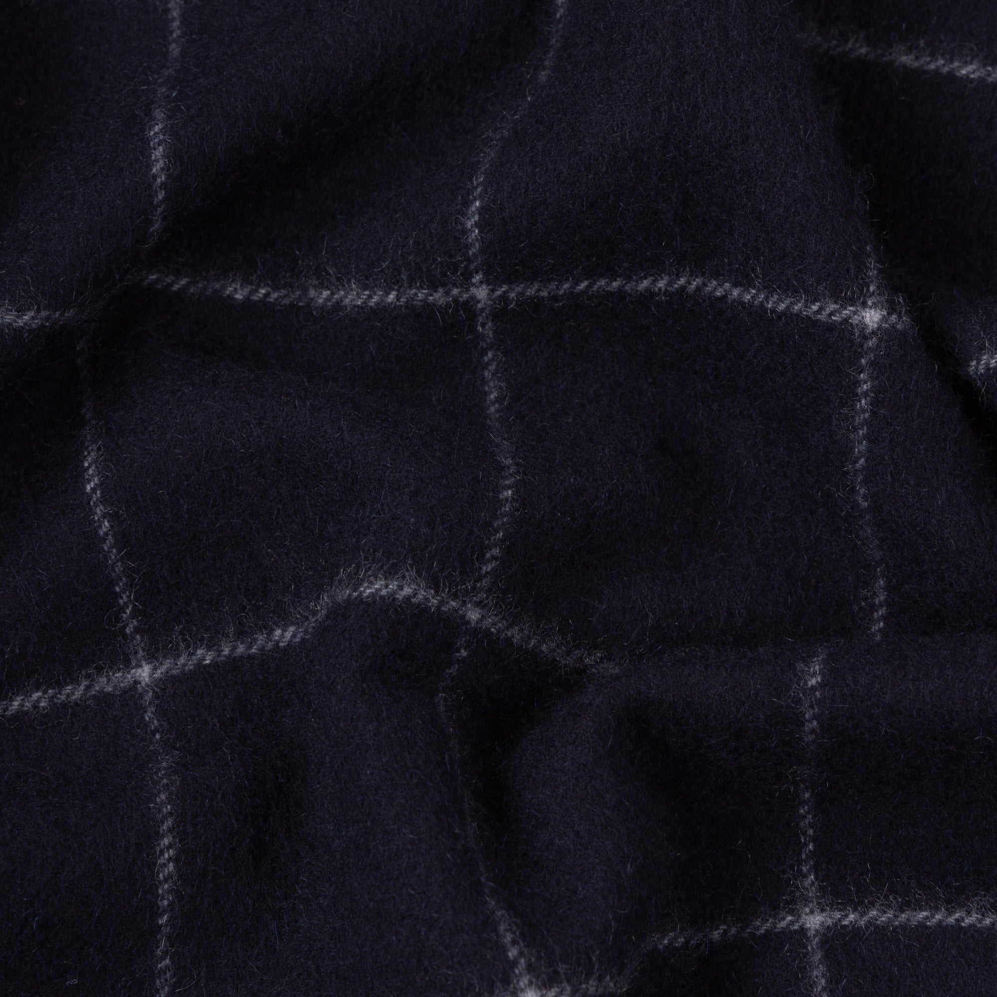 Navy Windowpane Cashmere Scarf