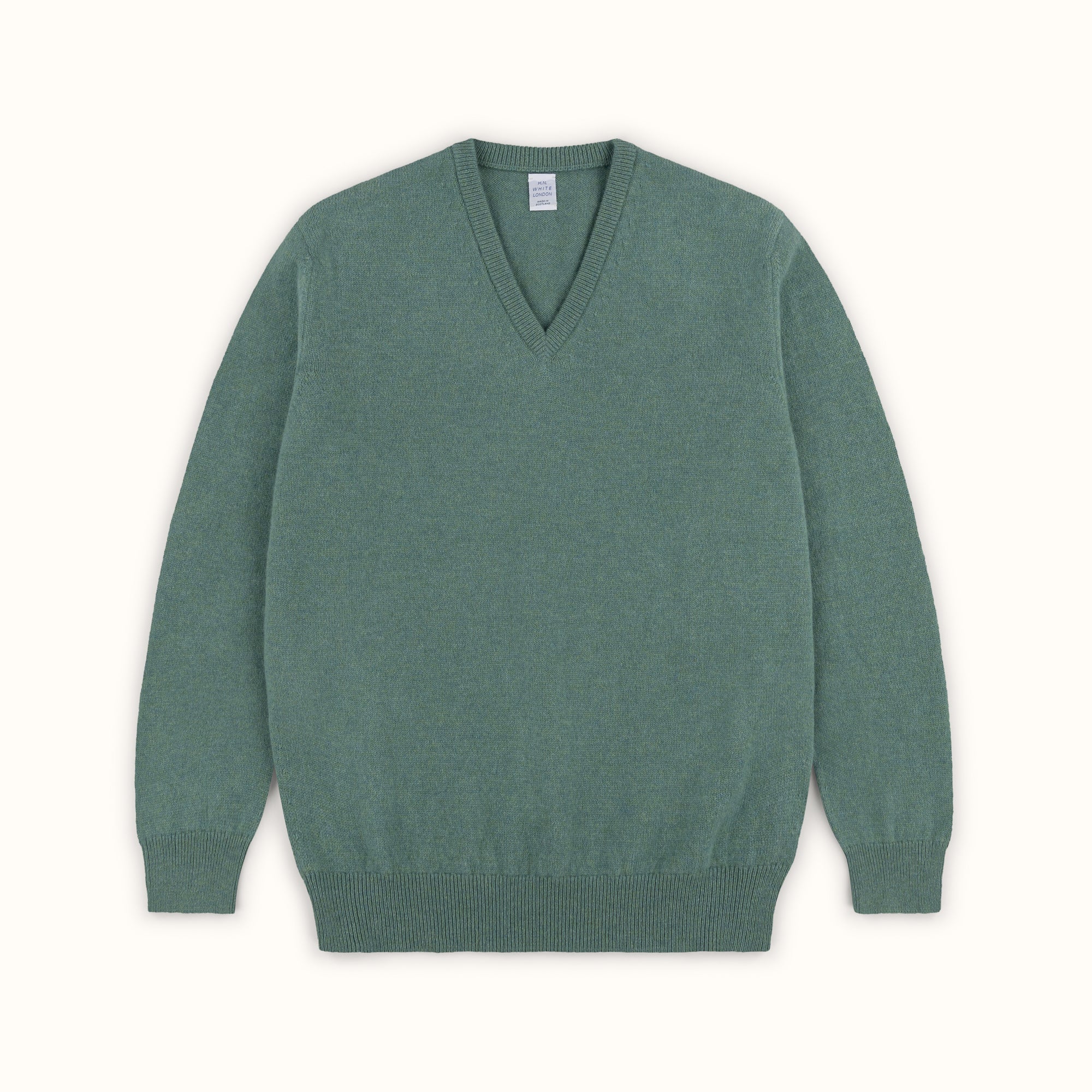 Duck Egg Merino-Angora V-Neck Jumper