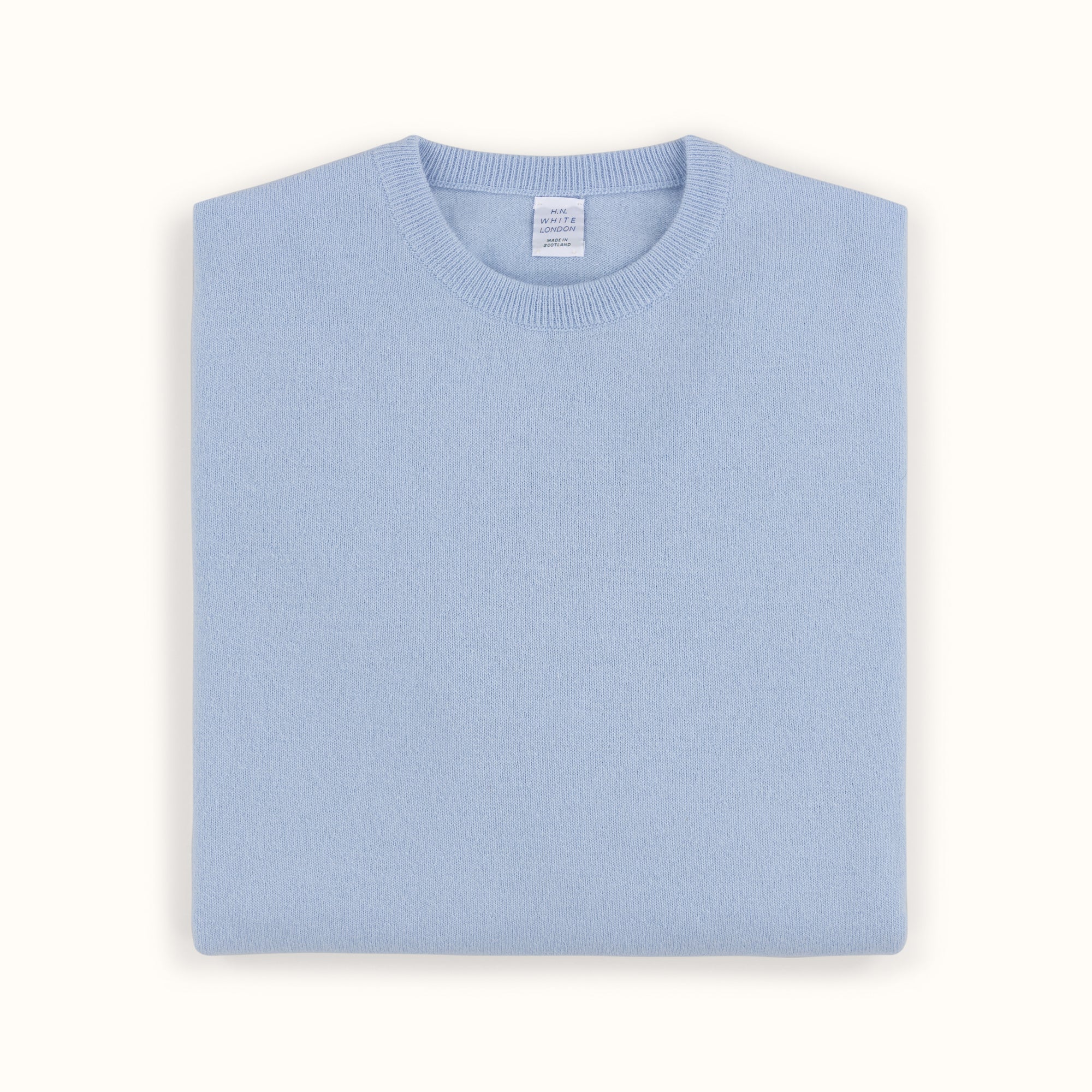 Azure Merino-Angora Crew Neck Jumper