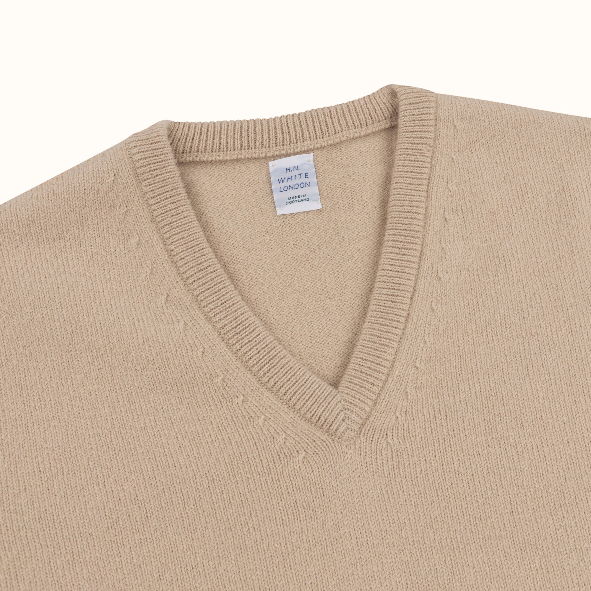 Sand Merino-Angora V-Neck Jumper